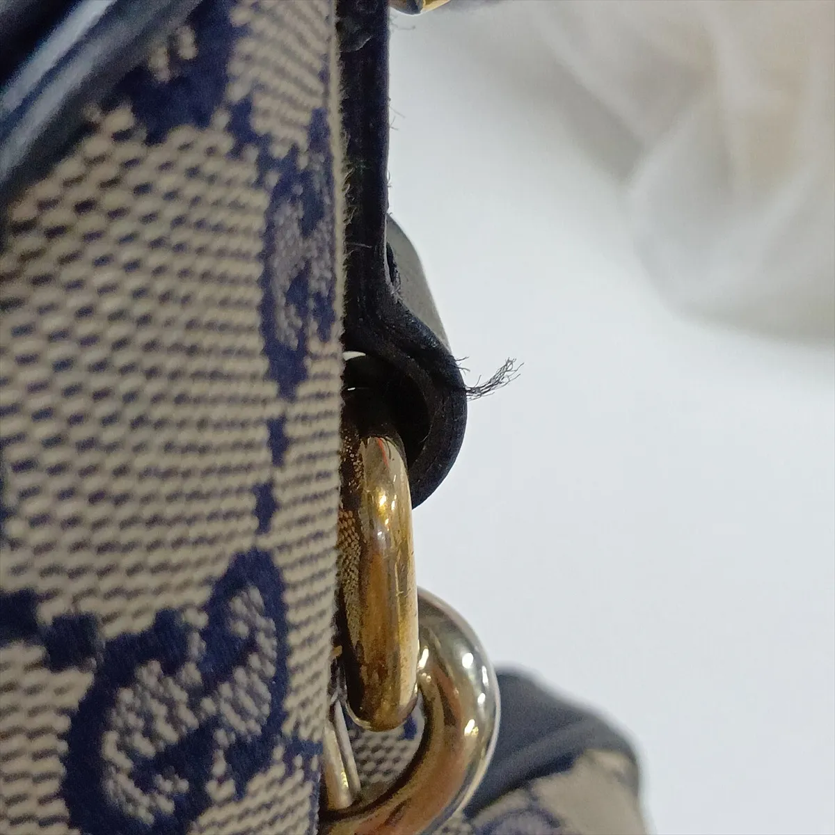 GG Canvas x Leather 2-Way Handbag Navy 247205 — view 13