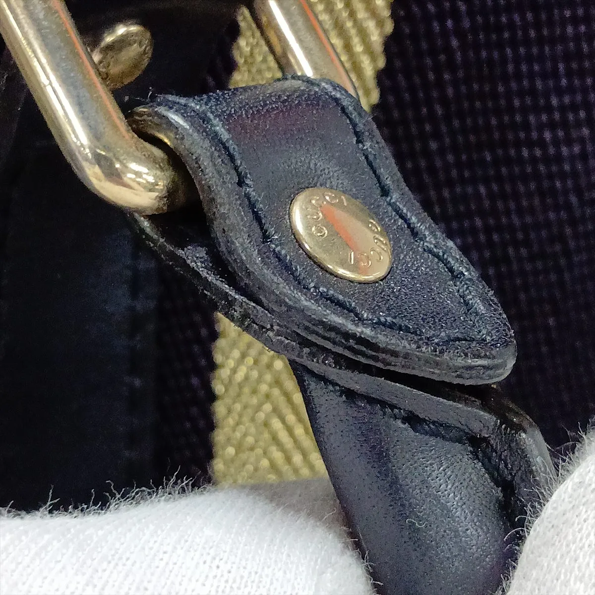 GG Canvas x Leather 2-Way Handbag Navy 247205 — view 15