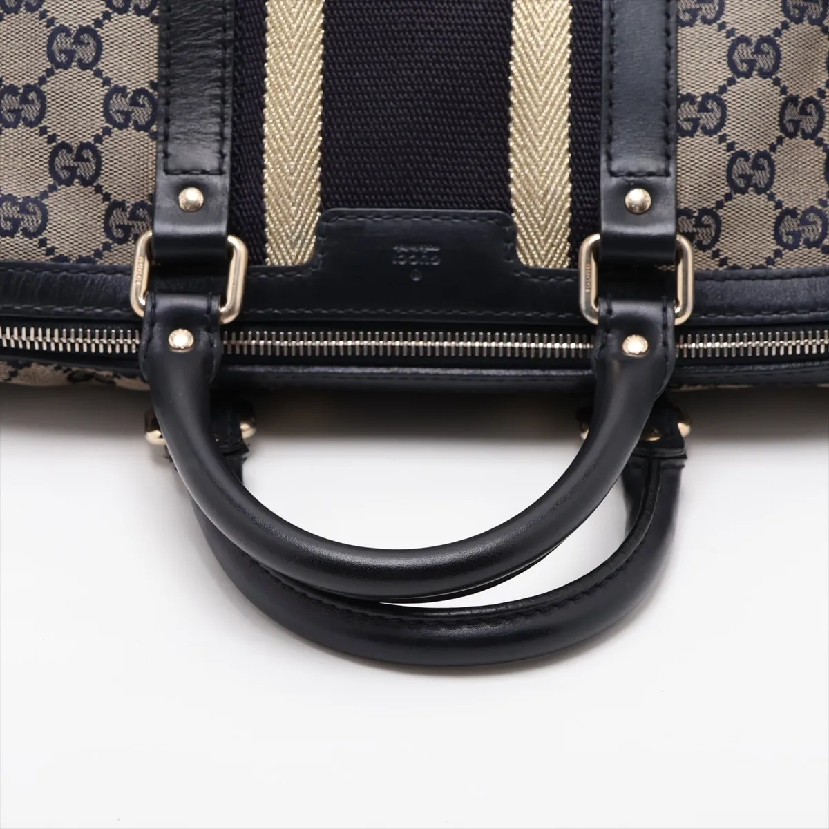 GG Canvas x Leather 2-Way Handbag Navy 247205 — view 5