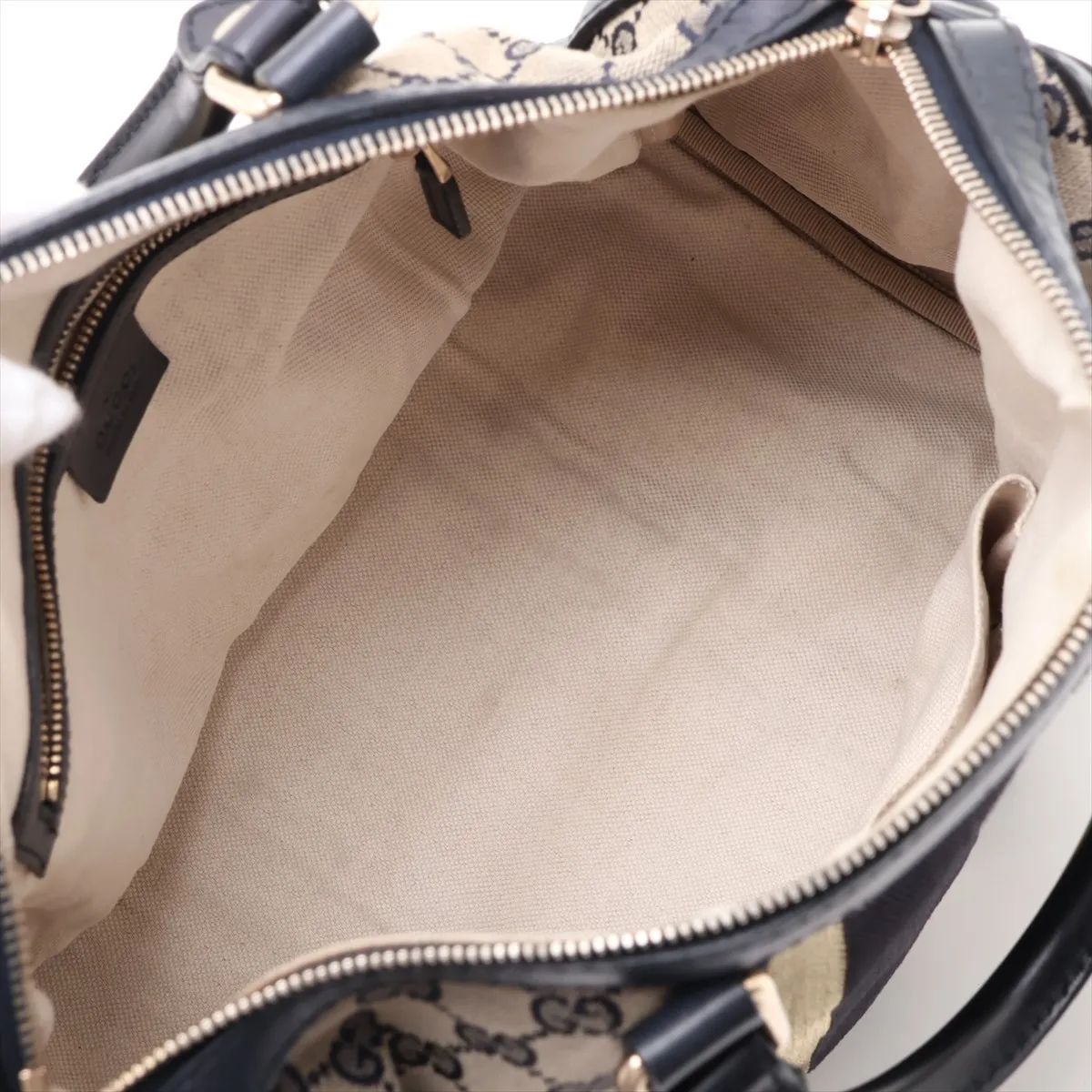 GG Canvas x Leather 2-Way Handbag Navy 247205 — view 8
