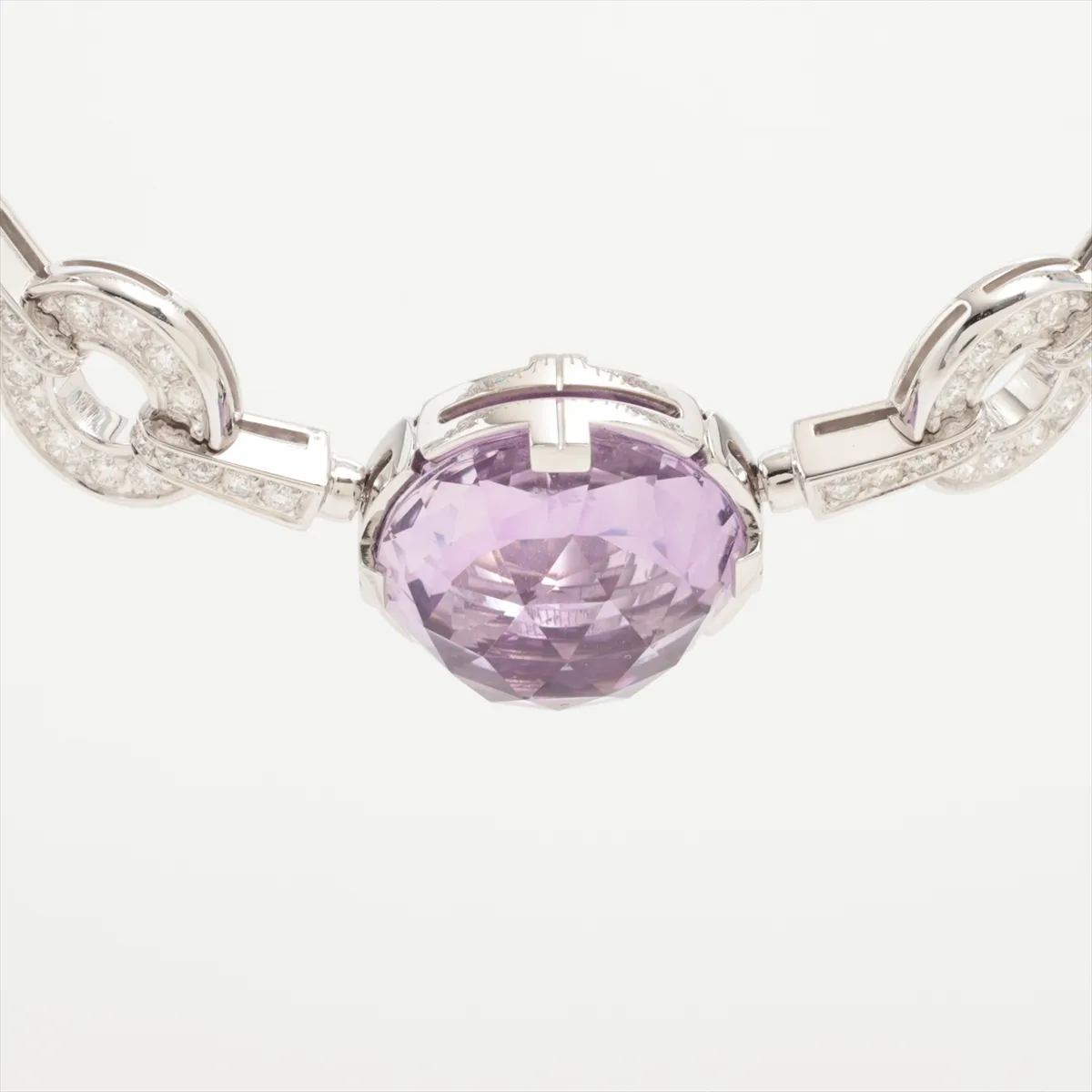 Parentesi Cocktail Amethyst Topaz Necklace 750 (WG) 73.3g (Stone chipped, diamond) — view 2