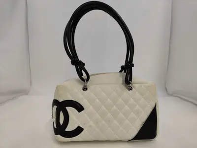 Cambon Line Bowling Bag, Silver Hardware, Series 9, Handbag