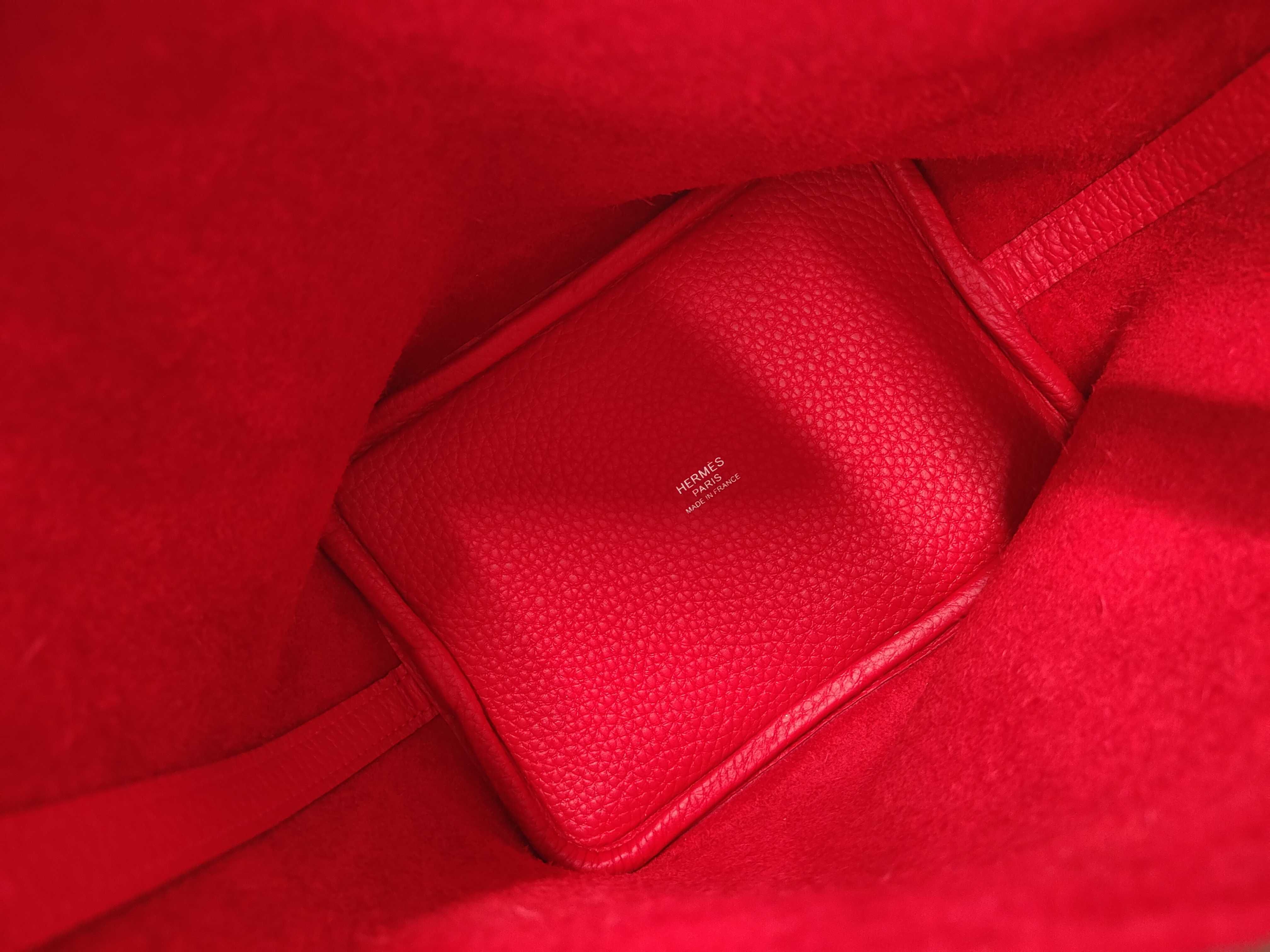 Picotin Lock PM Rouge Silver Hardware K Stamp PU009NI Handbag — view 7
