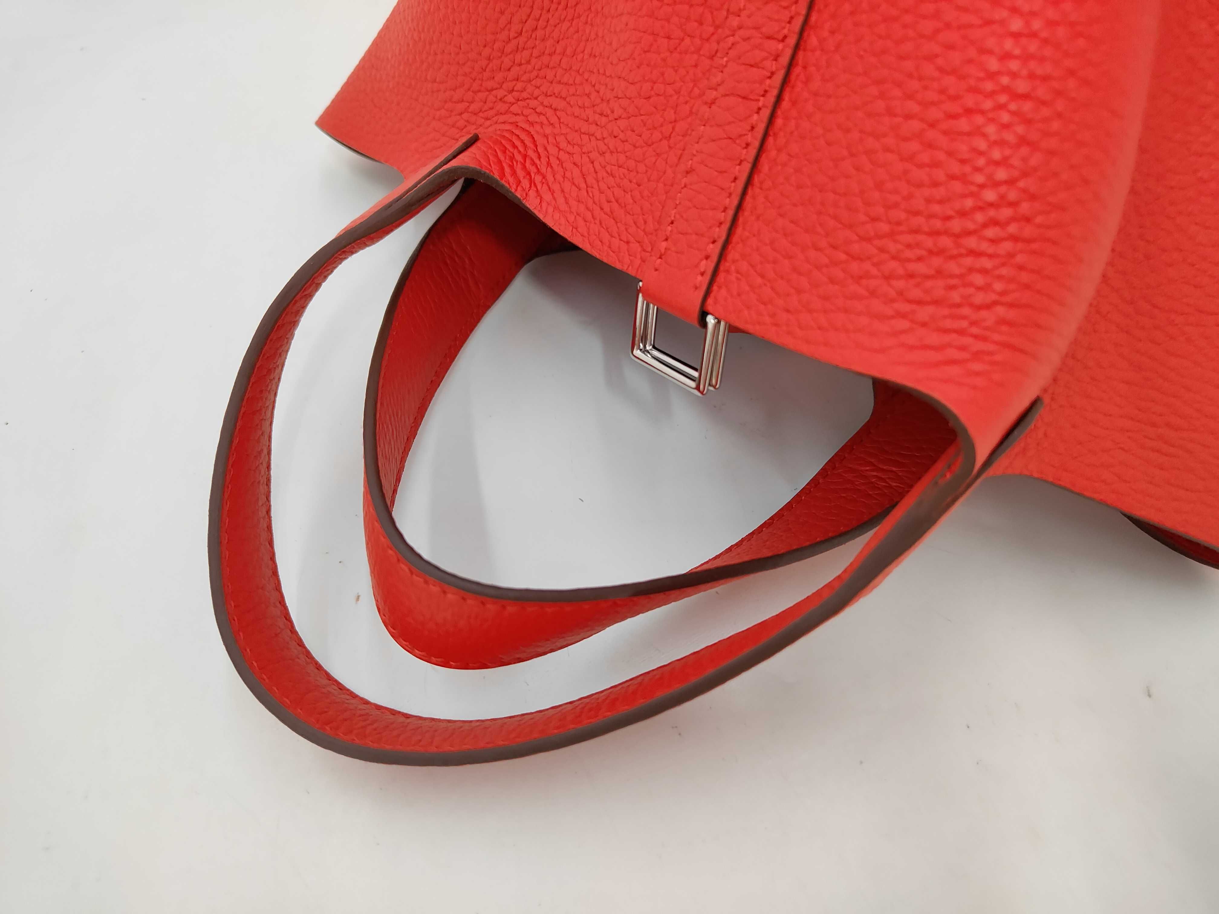Picotin Lock PM Rouge Silver Hardware K Stamp PU009NI Handbag — view 10