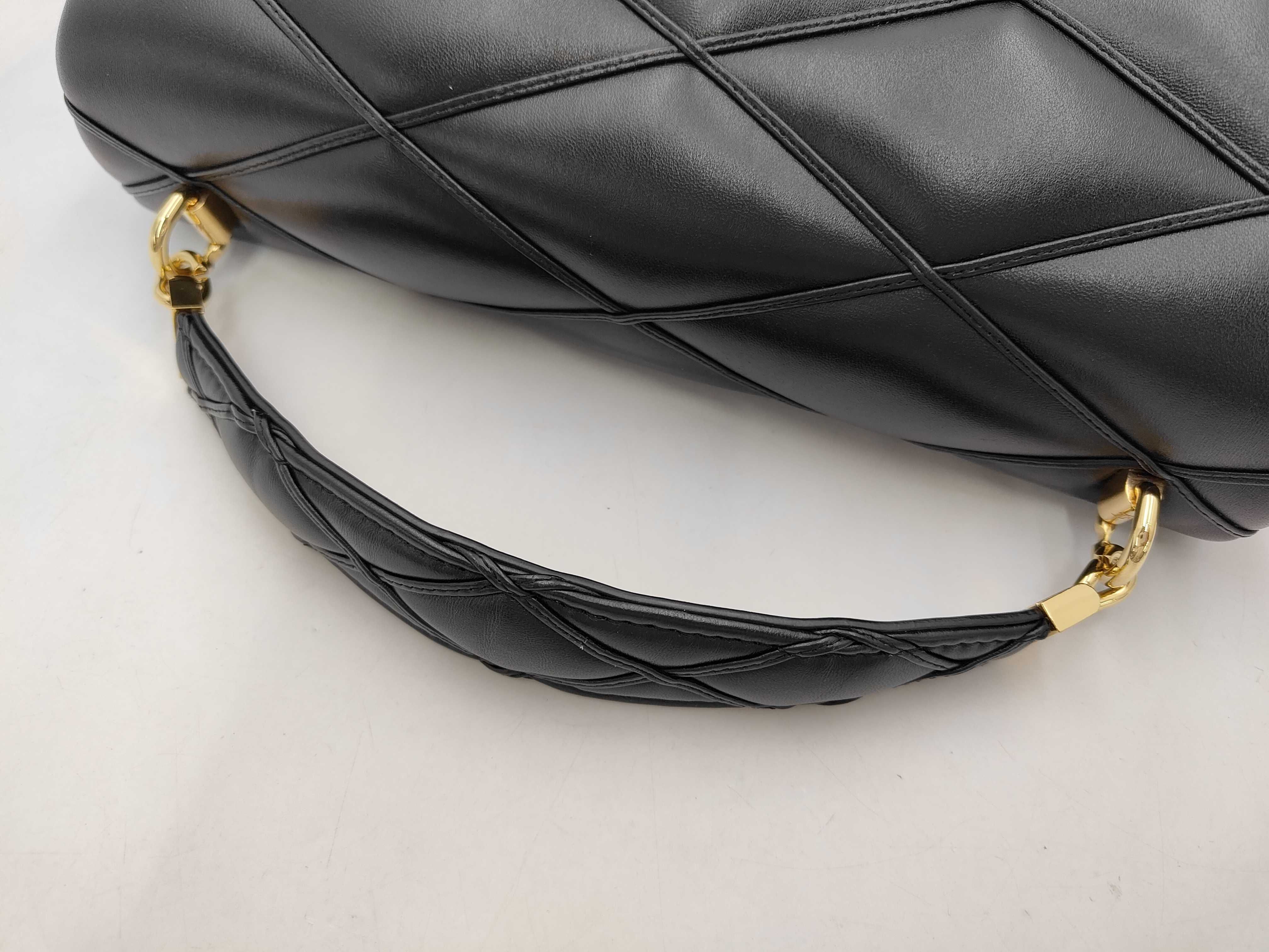 Maltage GO-14 GM Gold Hardware 2-way Chain Shoulder Bag M23689 Black RFID Detectable Handbag — view 7