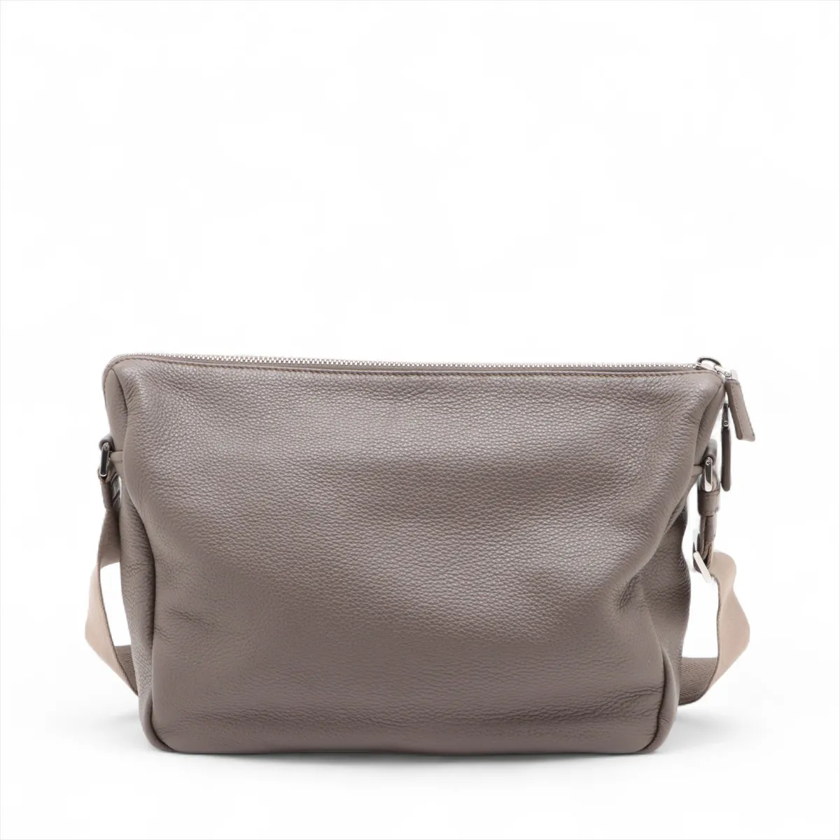 Vitello Dino Leather Shoulder Bag Gray 2VH182 — view 2