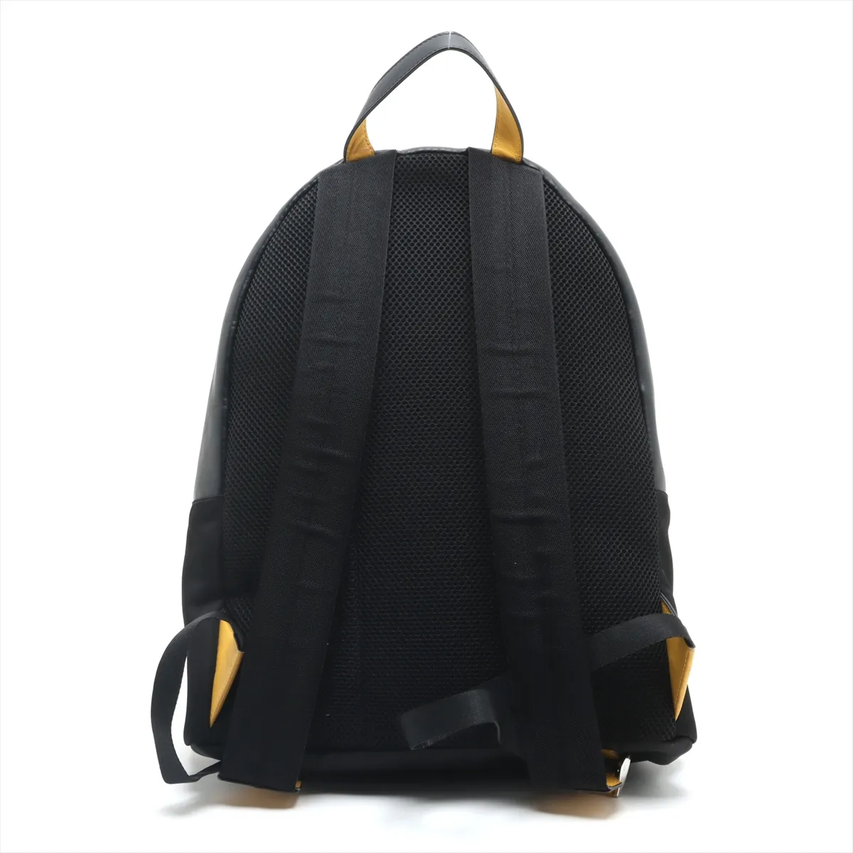 Monster Nylon x Leather Backpack/Rucksack Black 7VZ042 — view 2
