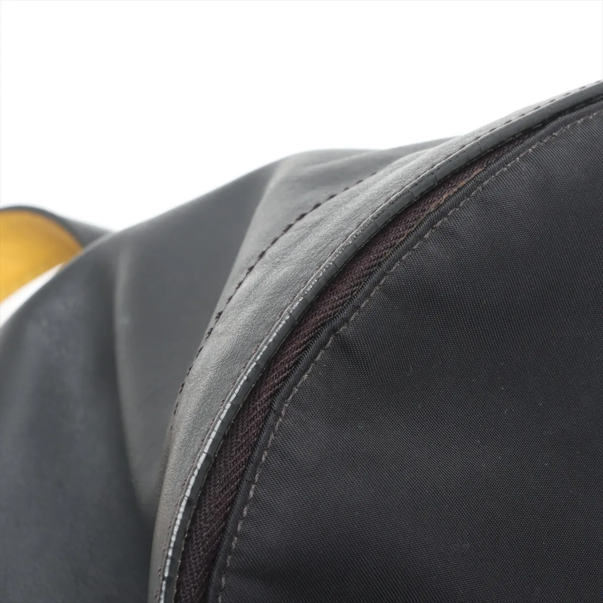 Monster Nylon x Leather Backpack/Rucksack Black 7VZ042 — view 12