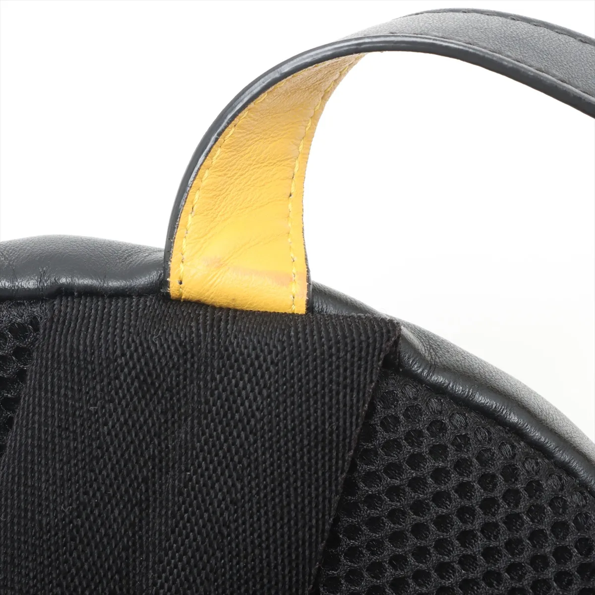 Monster Nylon x Leather Backpack/Rucksack Black 7VZ042 — view 14