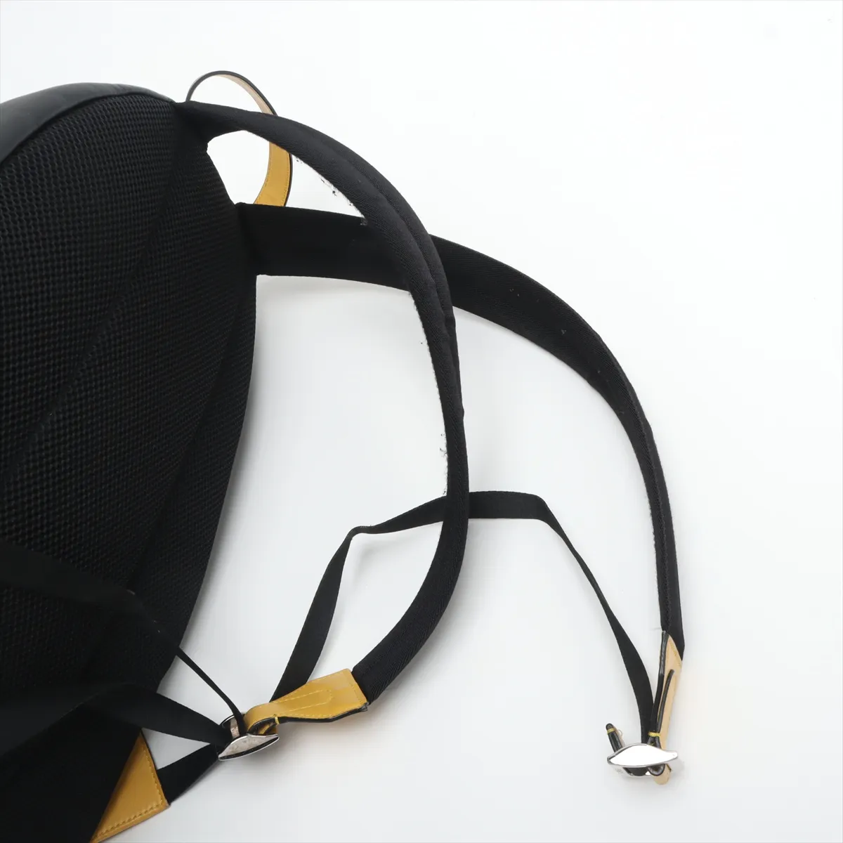 Monster Nylon x Leather Backpack/Rucksack Black 7VZ042 — view 6