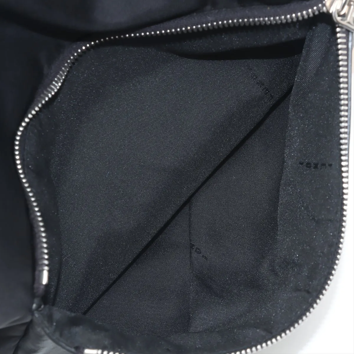 Monster Nylon x Leather Backpack/Rucksack Black 7VZ042 — view 10