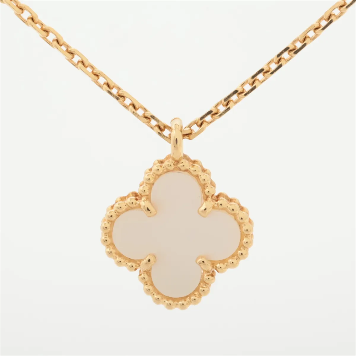 Sweet Alhambra Shell Necklace 750 (Yellow Gold) 2.8g JB366020 (Hallmark damaged, shell clouding, — view 2