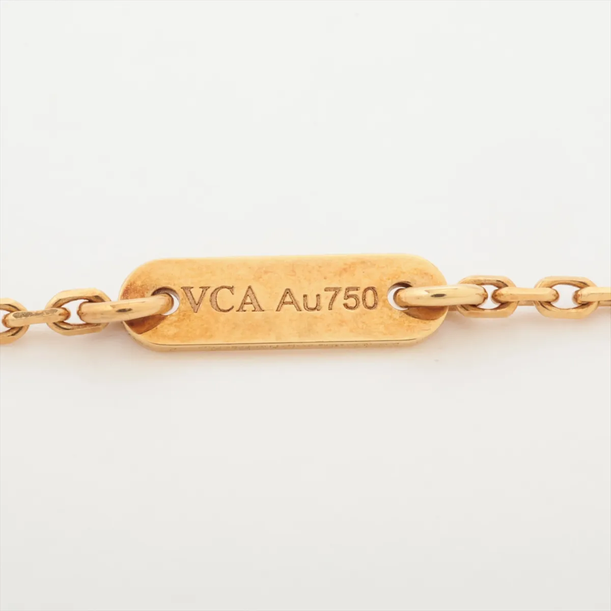 Sweet Alhambra Shell Necklace 750 (Yellow Gold) 2.8g JB366020 (Hallmark damaged, shell clouding, — view 4