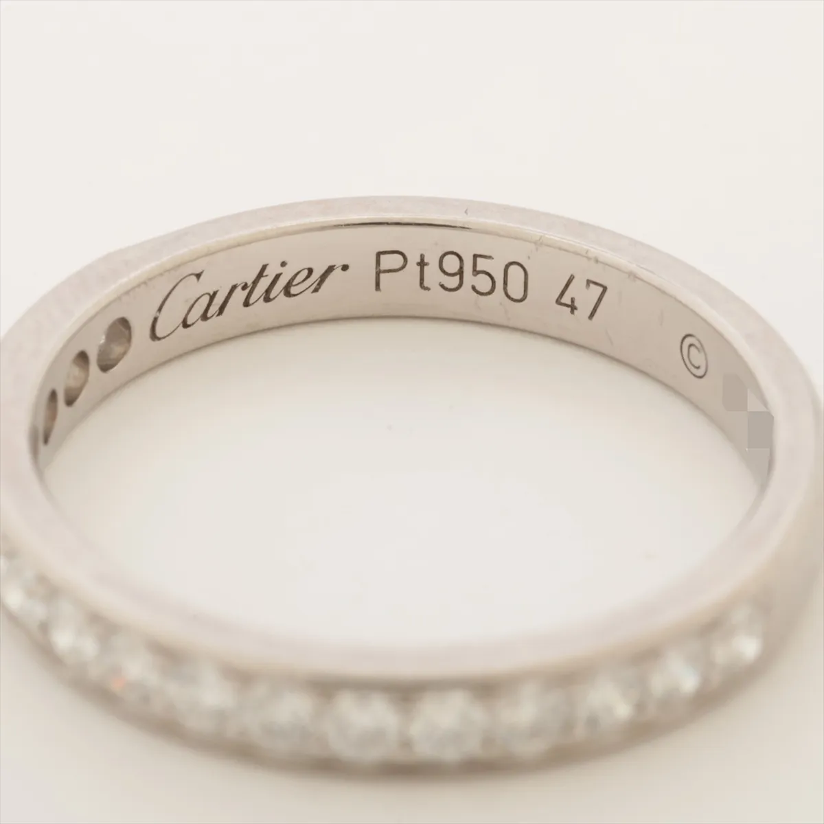 Half Eternity Diamond Ring Pt950 2.8g 47 PA5724 — view 3