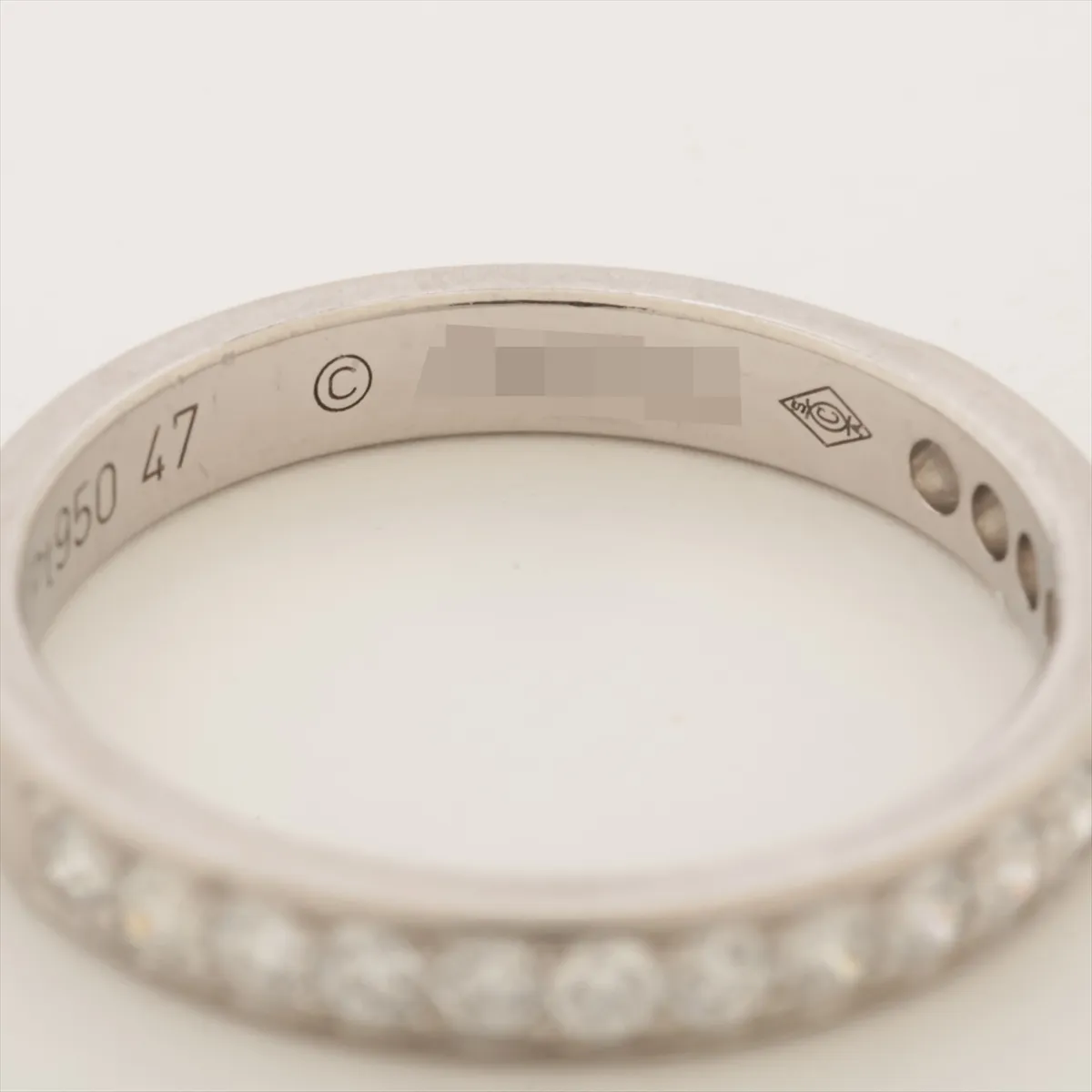 Half Eternity Diamond Ring Pt950 2.8g 47 PA5724 — view 4