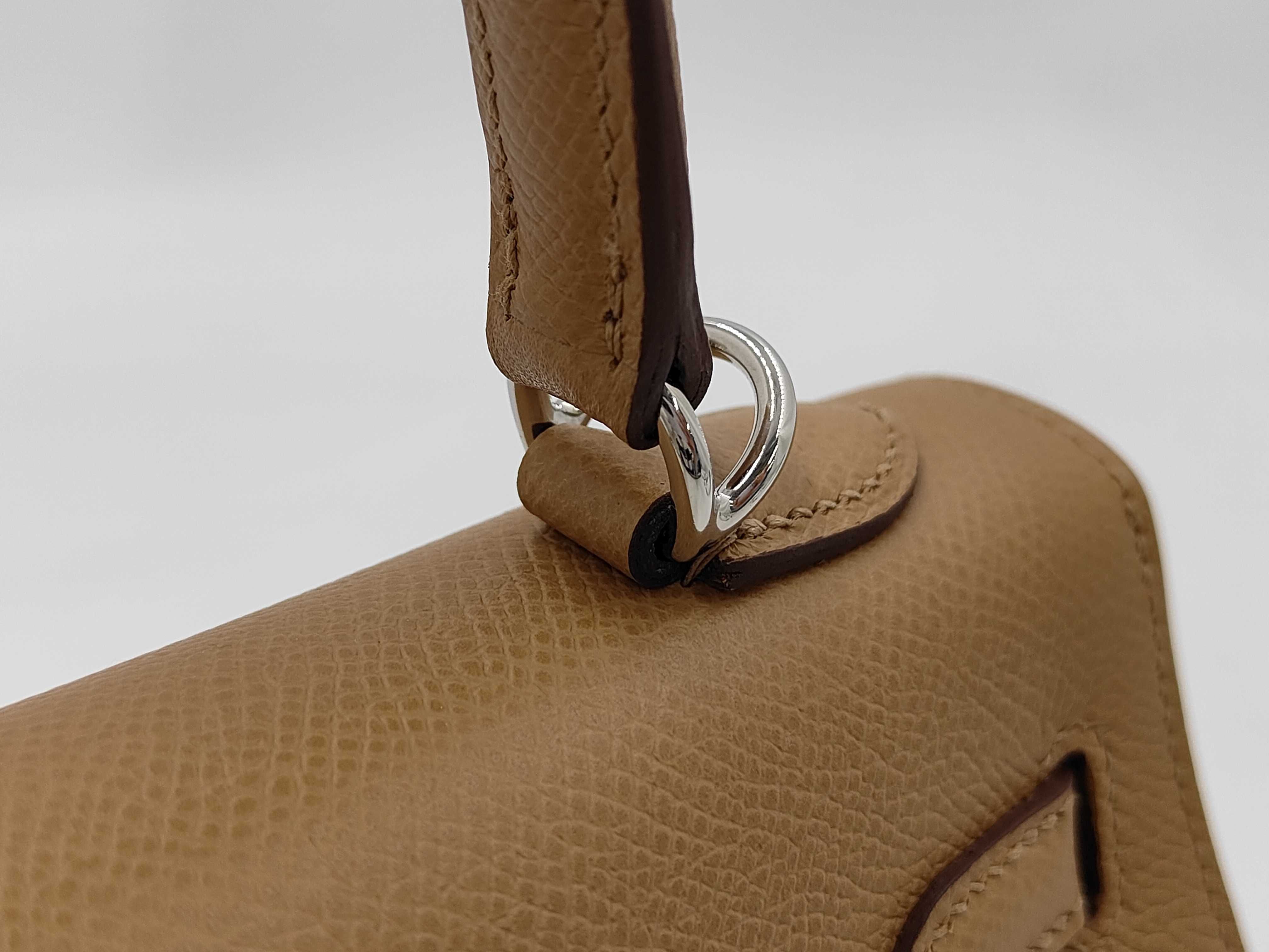 Kelly 25 Sellier Biscuit Epsom Leather Silver Hardware G Stamp Handbag — view 7