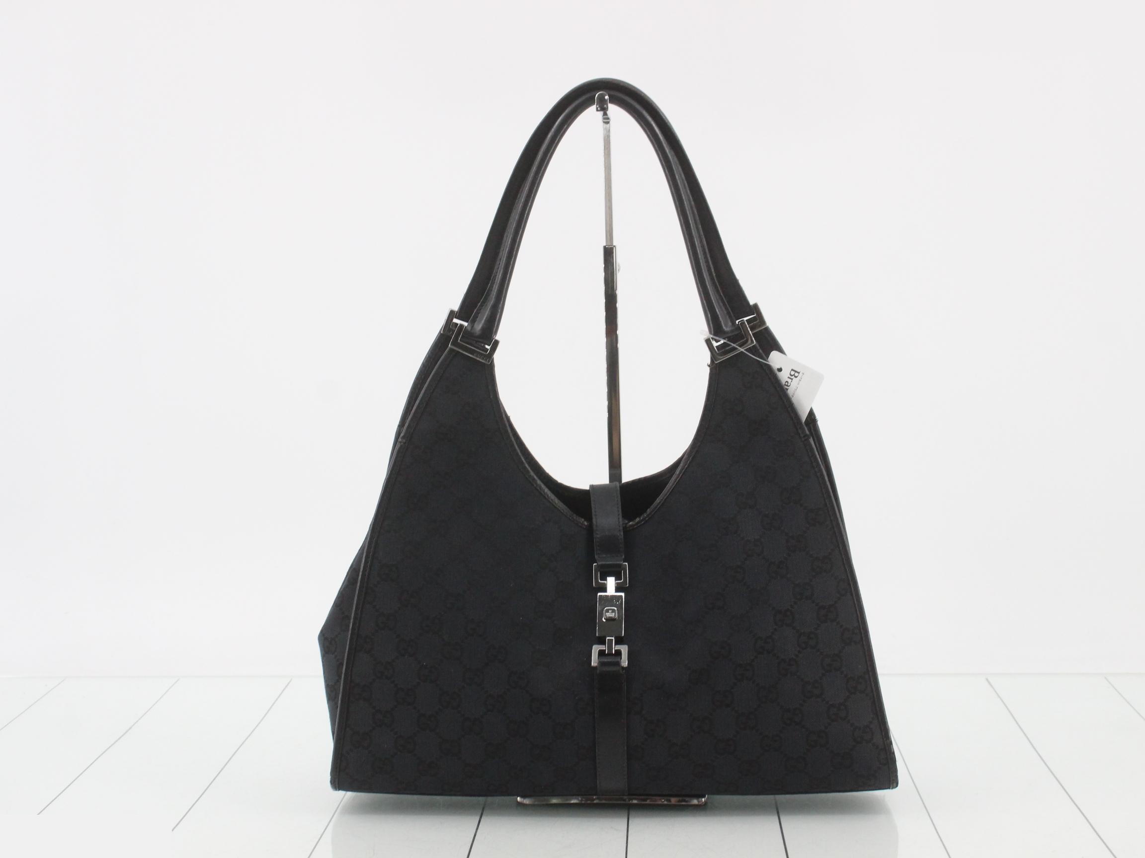 Canvas Tote Bag, Black, Jackie, 002 1066