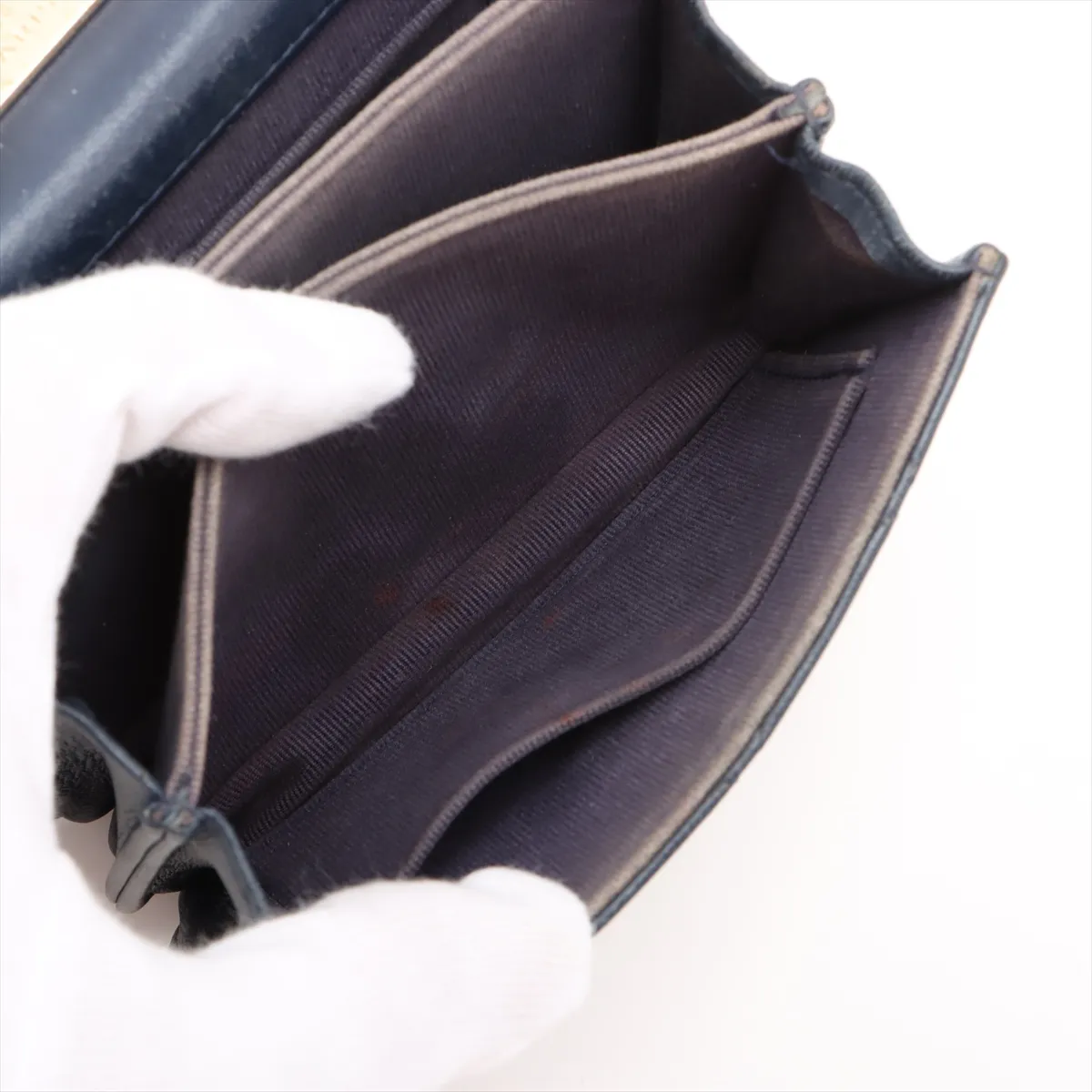 Matelasse Lambskin 2WAY Handbag Top Handle Blue Gold Hardware JA81X1J1 Random Serial — view 8