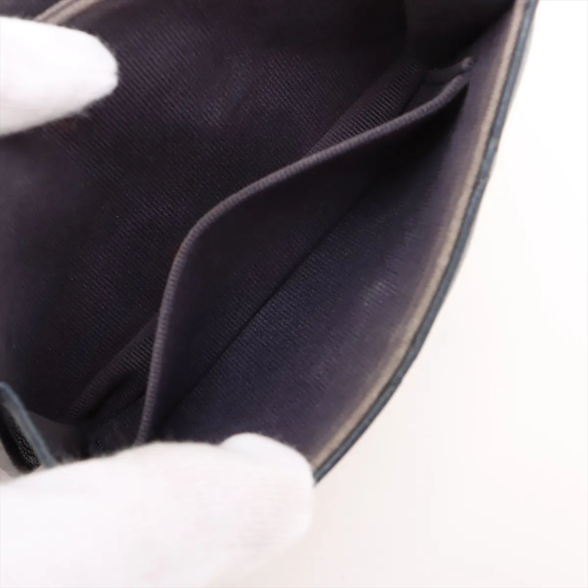 Matelasse Lambskin 2WAY Handbag Top Handle Blue Gold Hardware JA81X1J1 Random Serial — view 9