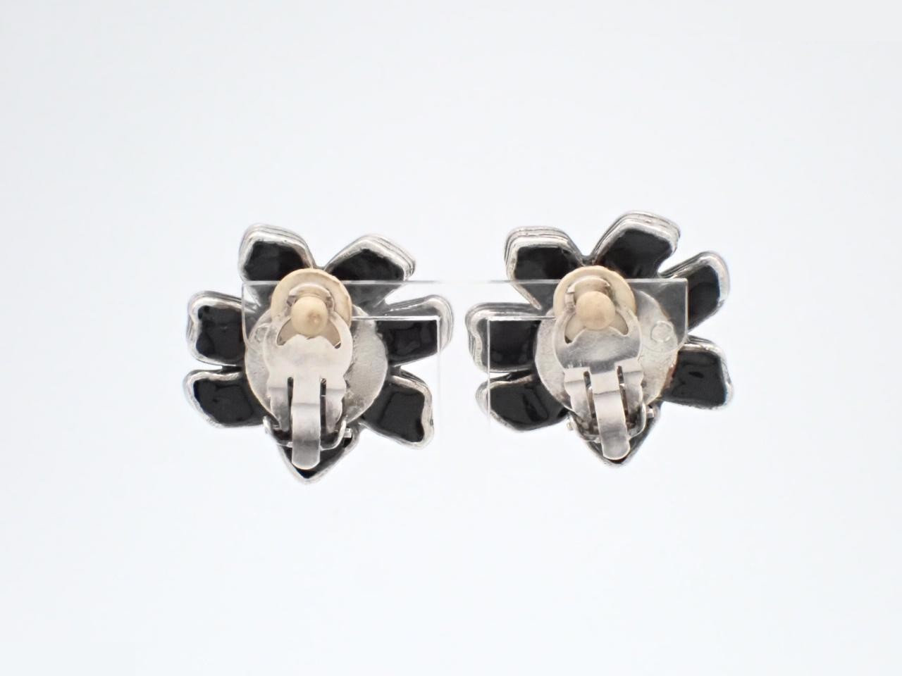 Earrings 96P Flower Colored Stone — view 2
