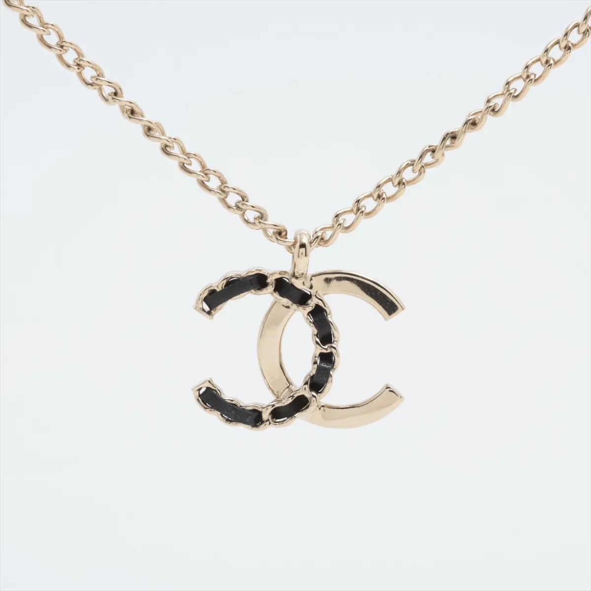 Coco Mark A25B Necklace, GP x Leather, Gold, — view 2