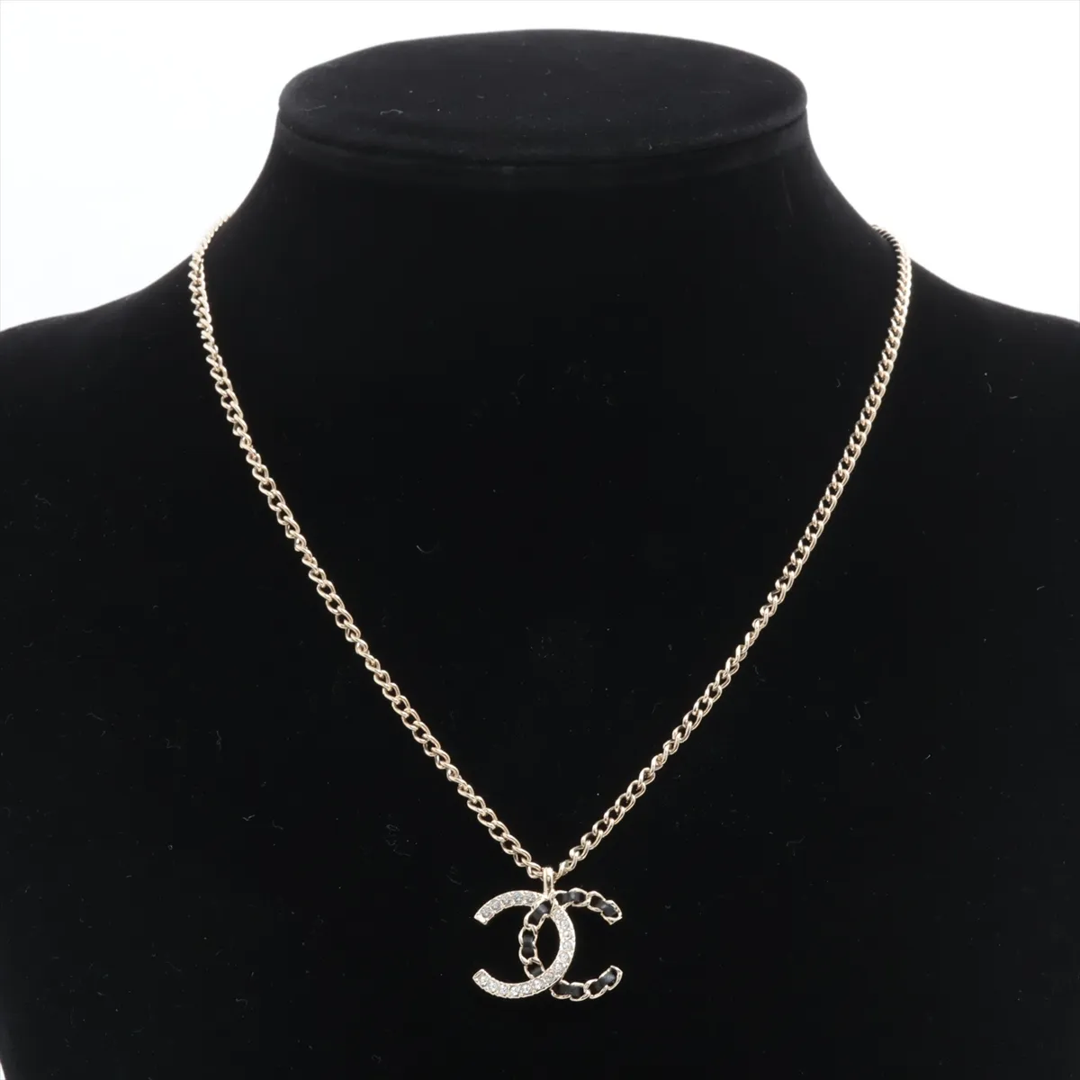 Coco Mark A25B Necklace, GP x Leather, Gold, — view 5