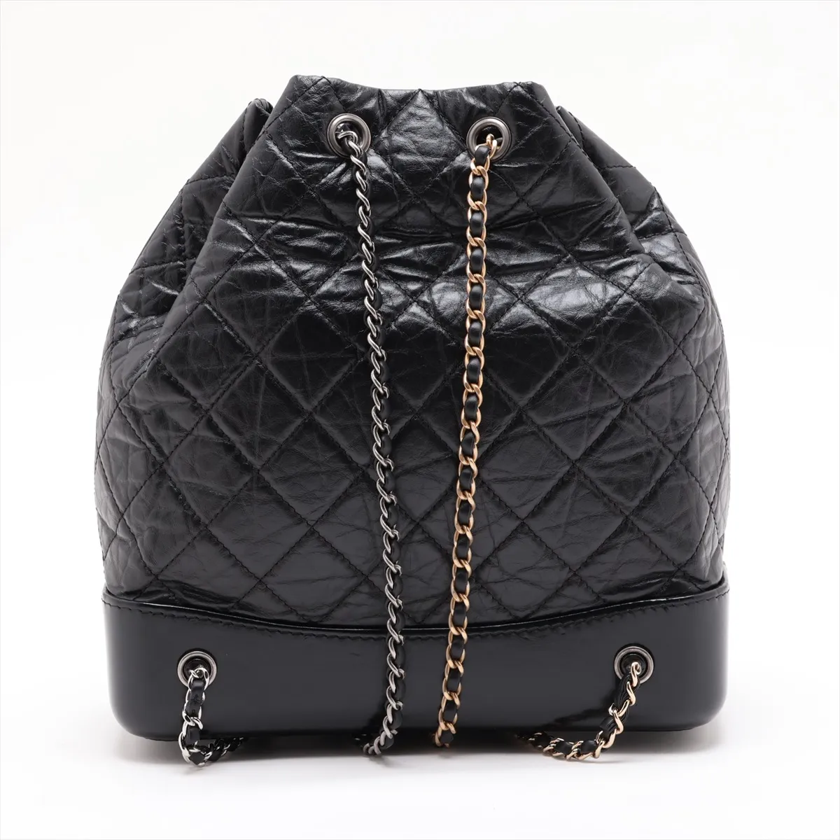 Gabrielle de Chanel Vintage Calfskin Chain Backpack, Black with Gold and Silver Hardware, Item Number 27056120 (Serial Number 27) — view 2