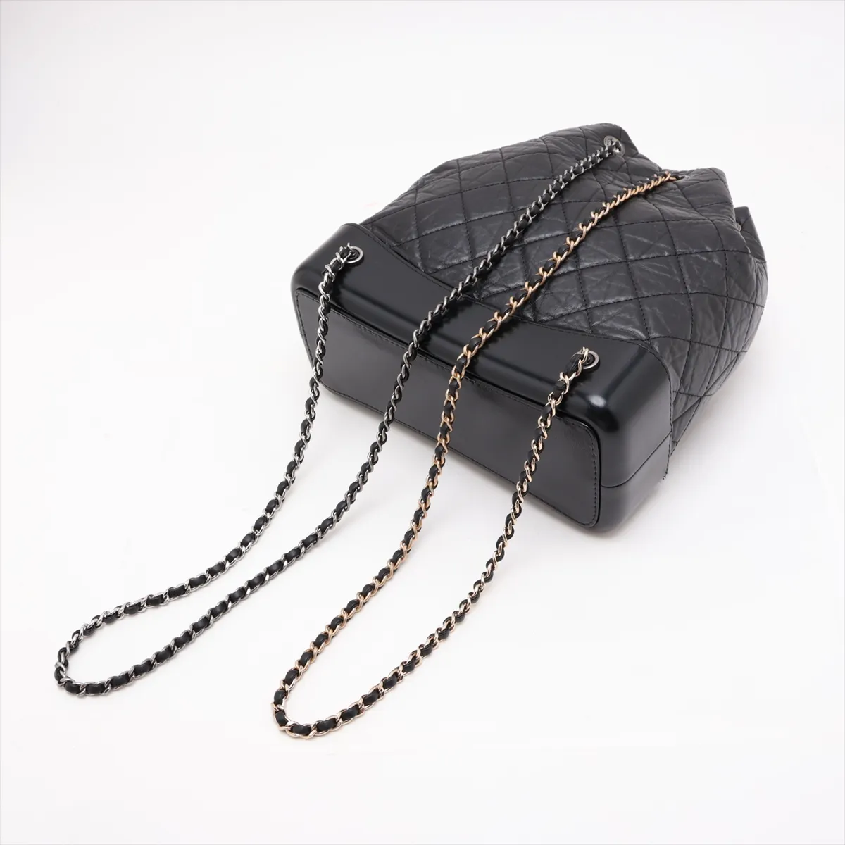 Gabrielle de Chanel Vintage Calfskin Chain Backpack, Black with Gold and Silver Hardware, Item Number 27056120 (Serial Number 27) — view 5