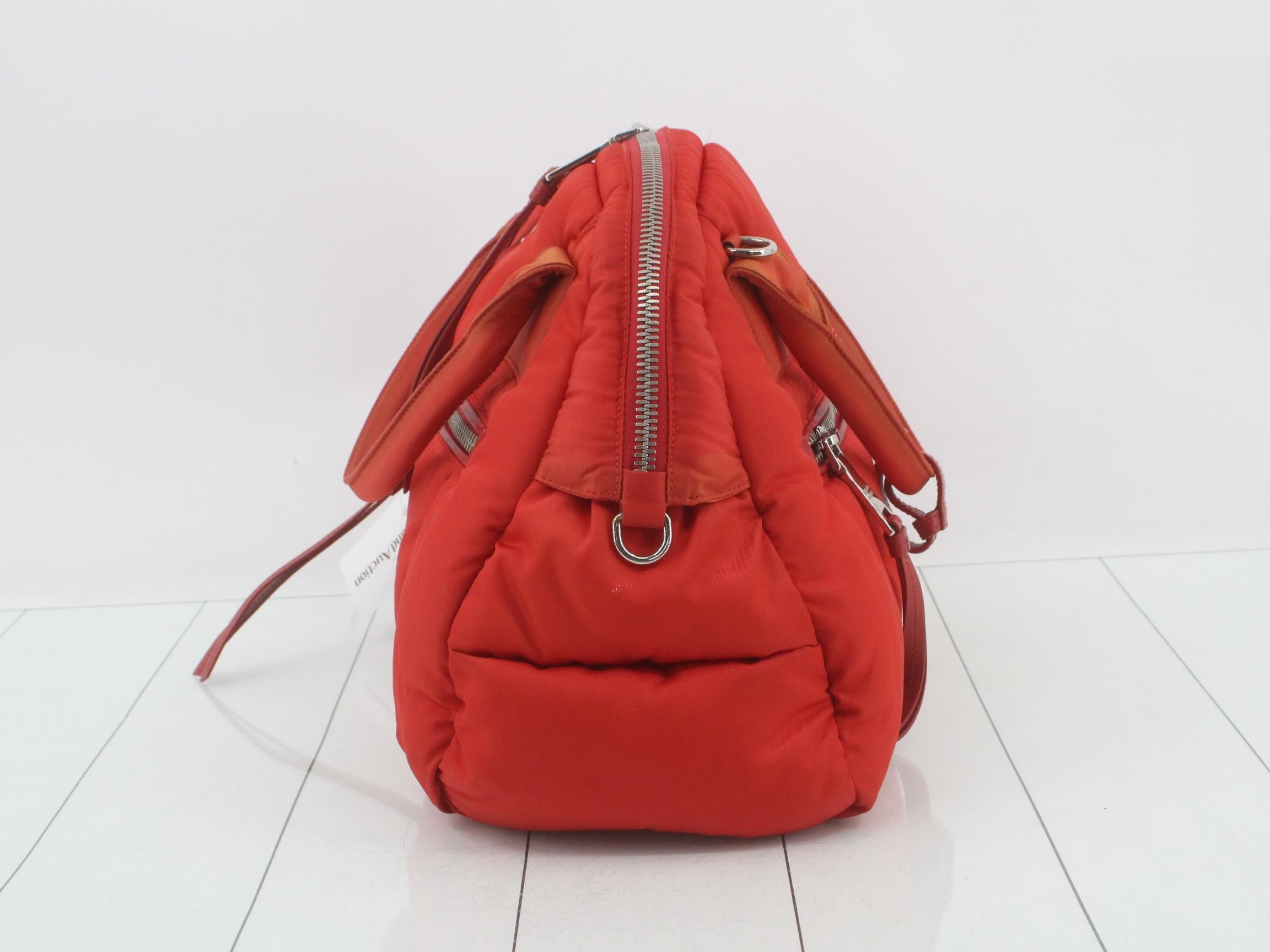 Tessuto Bomber 2-Way Bag, Nylon, Red — view 3