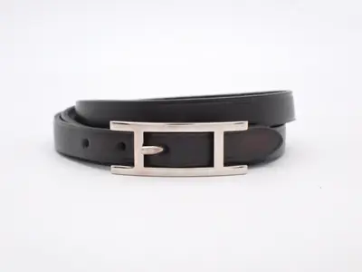Choker Leather Bracelet "Api 3" Black, Wrist Circumference Approx. 17cm