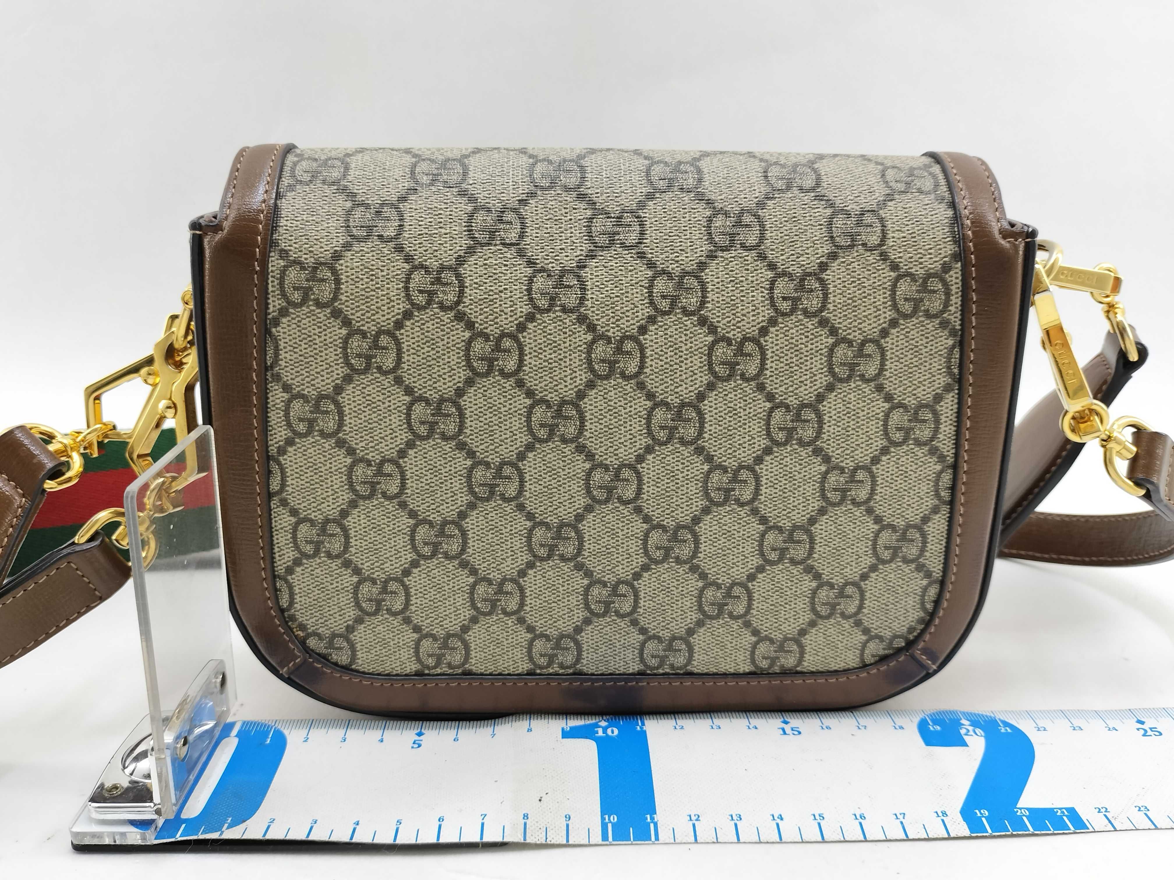 GG Supreme Horsebit 1955 PVC x Leather Shoulder Bag Beige x Brown 658574 Shoulder Bag — view 2