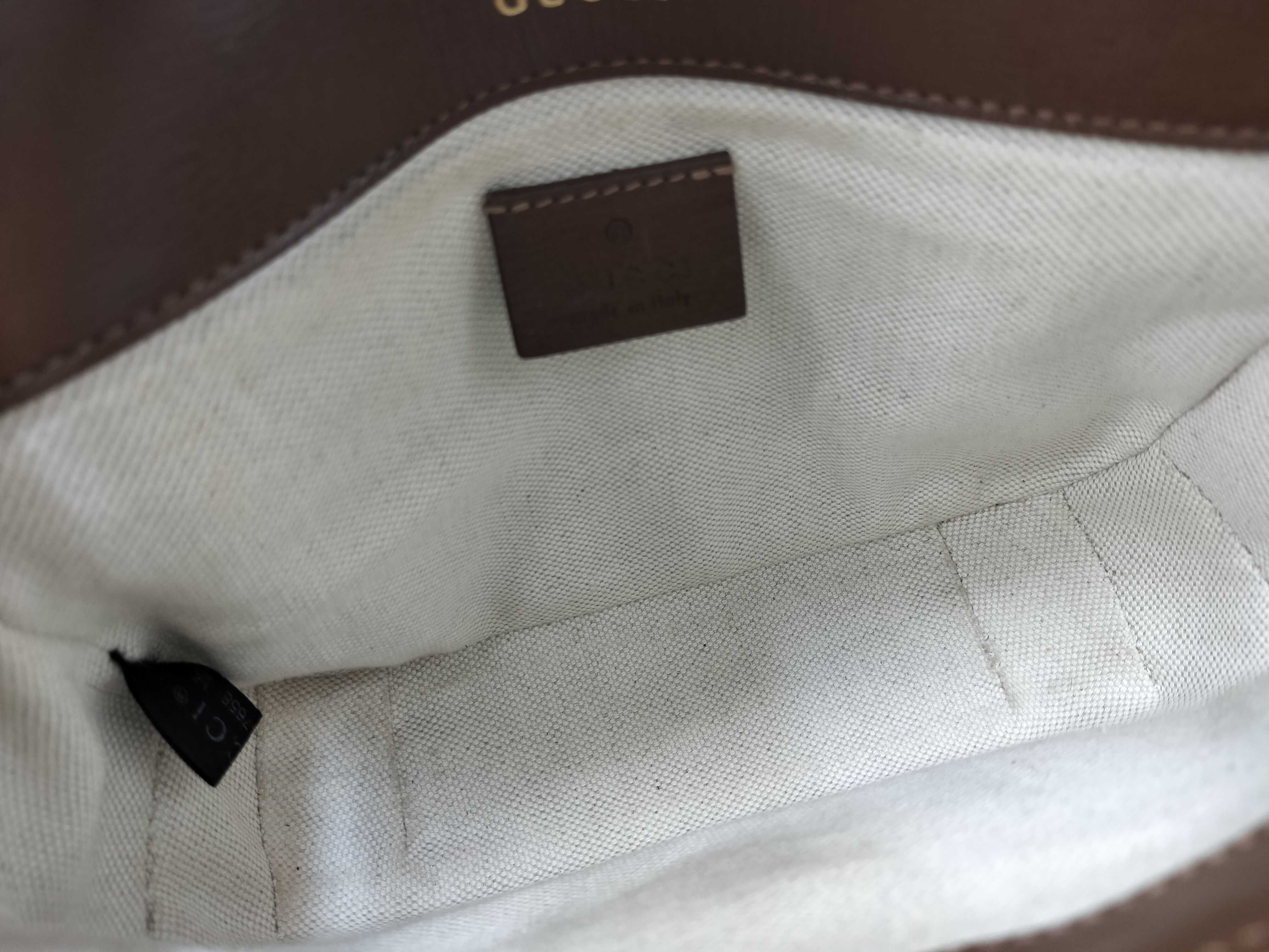 GG Supreme Horsebit 1955 PVC x Leather Shoulder Bag Beige x Brown 658574 Shoulder Bag — view 11