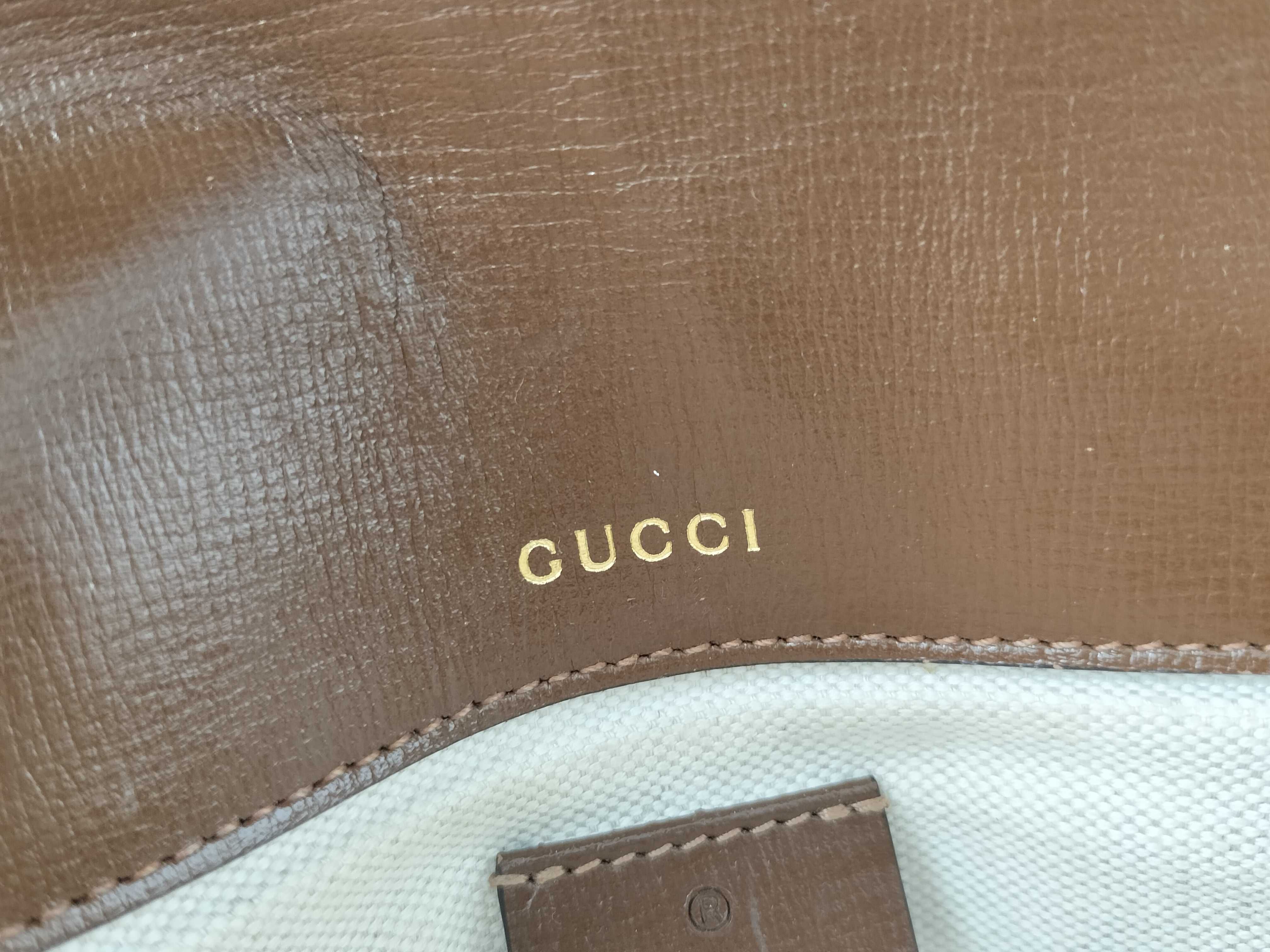 GG Supreme Horsebit 1955 PVC x Leather Shoulder Bag Beige x Brown 658574 Shoulder Bag — view 13