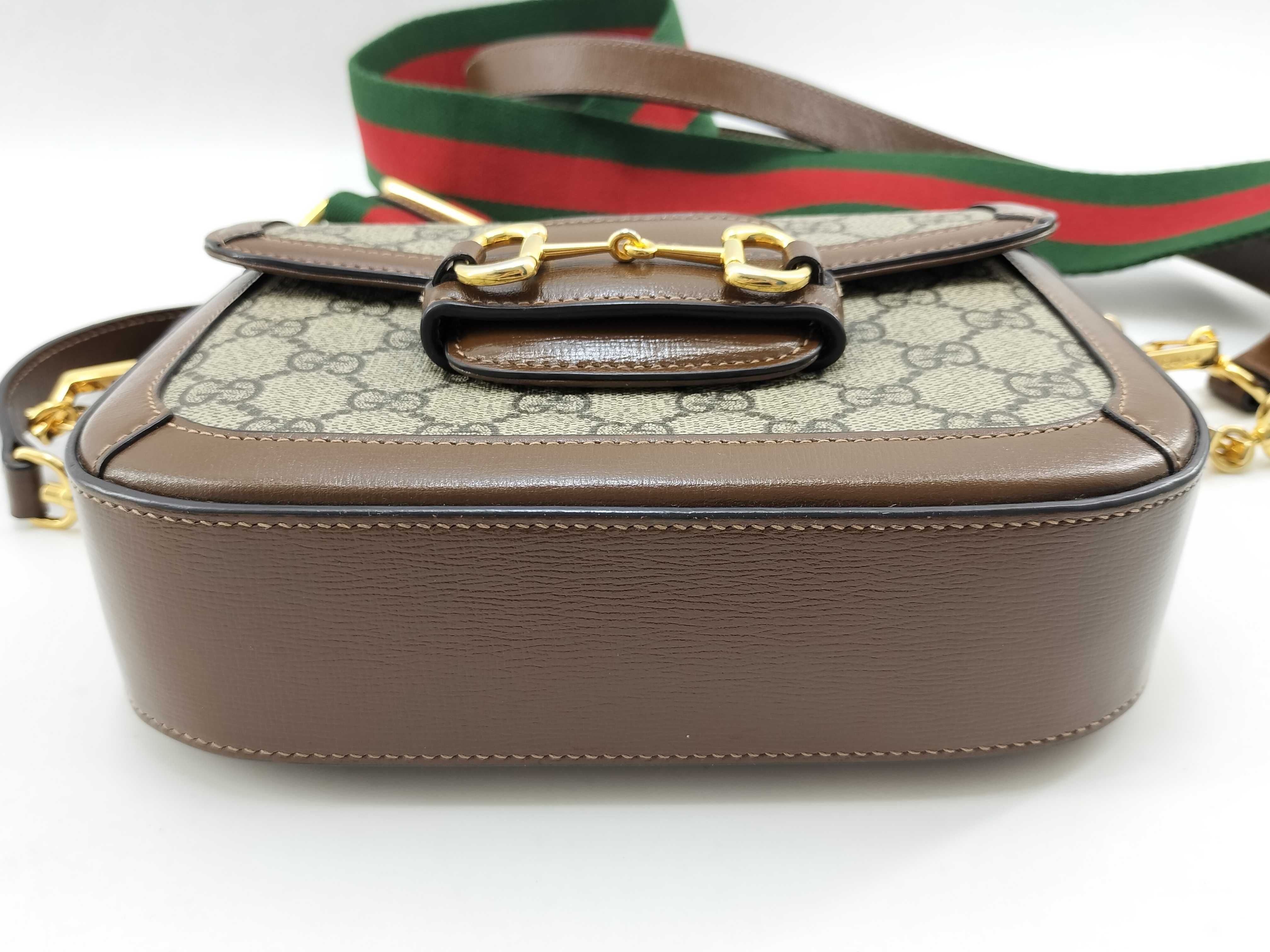 GG Supreme Horsebit 1955 PVC x Leather Shoulder Bag Beige x Brown 658574 Shoulder Bag — view 3