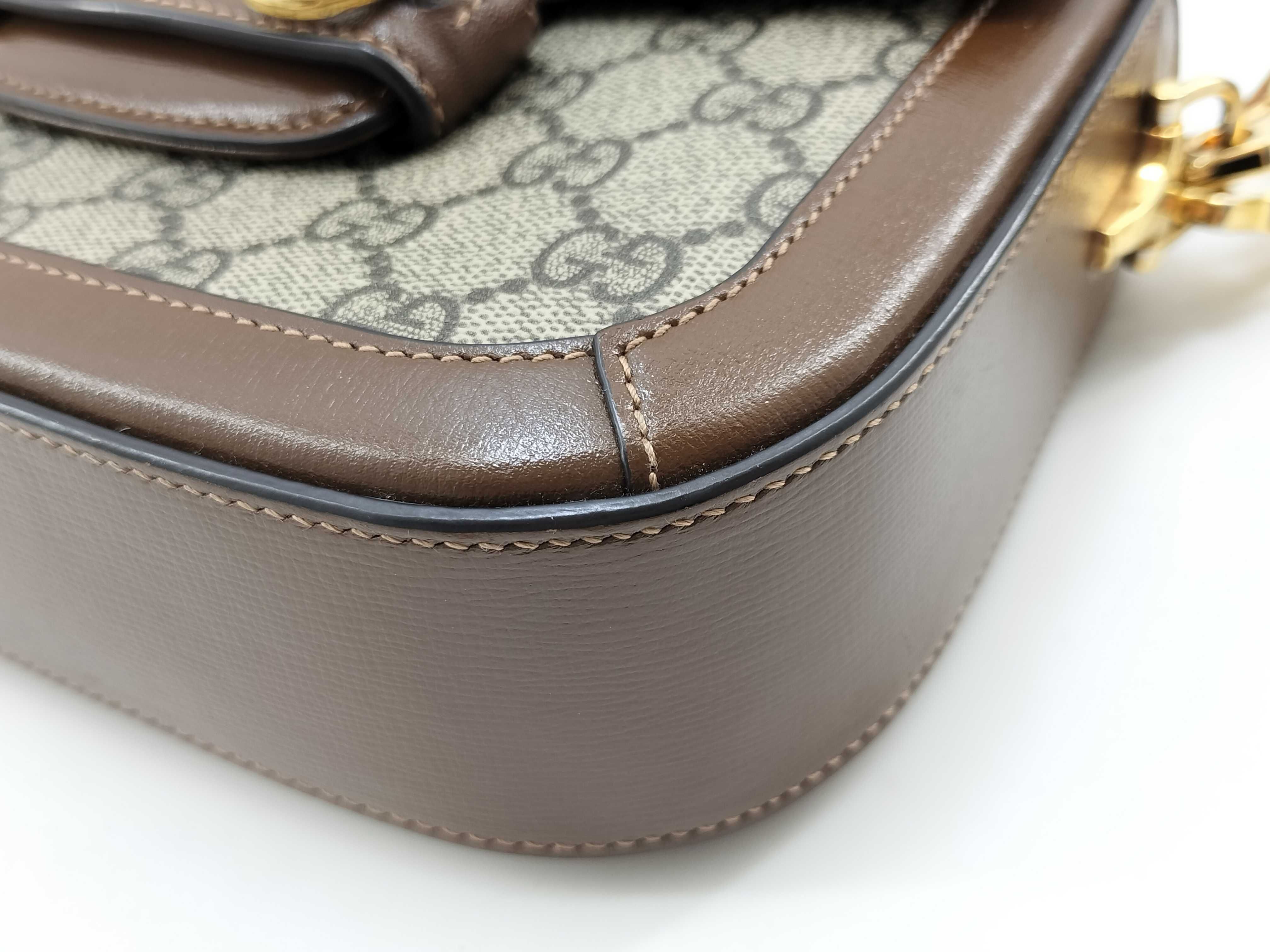 GG Supreme Horsebit 1955 PVC x Leather Shoulder Bag Beige x Brown 658574 Shoulder Bag — view 4