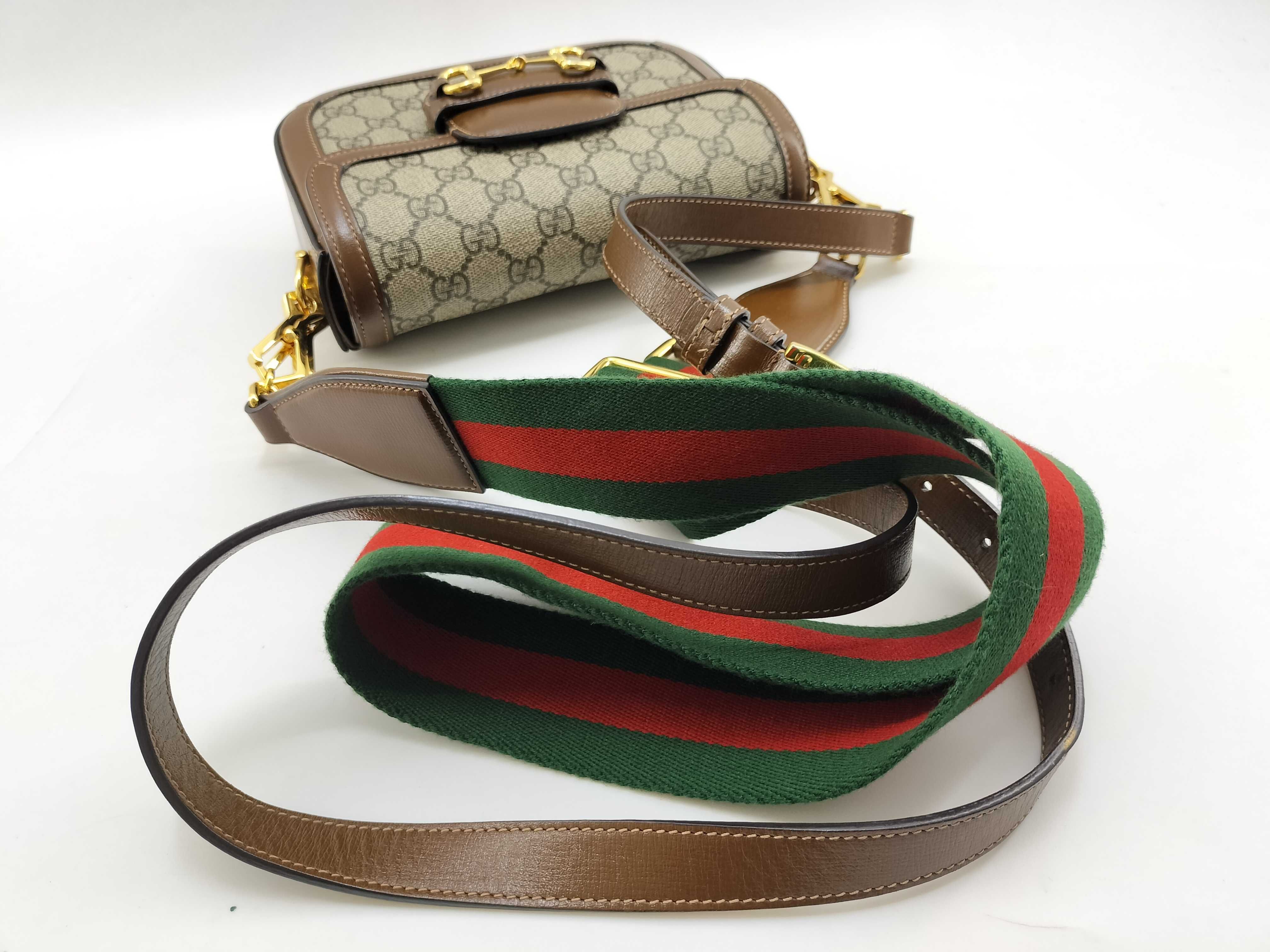 GG Supreme Horsebit 1955 PVC x Leather Shoulder Bag Beige x Brown 658574 Shoulder Bag — view 8
