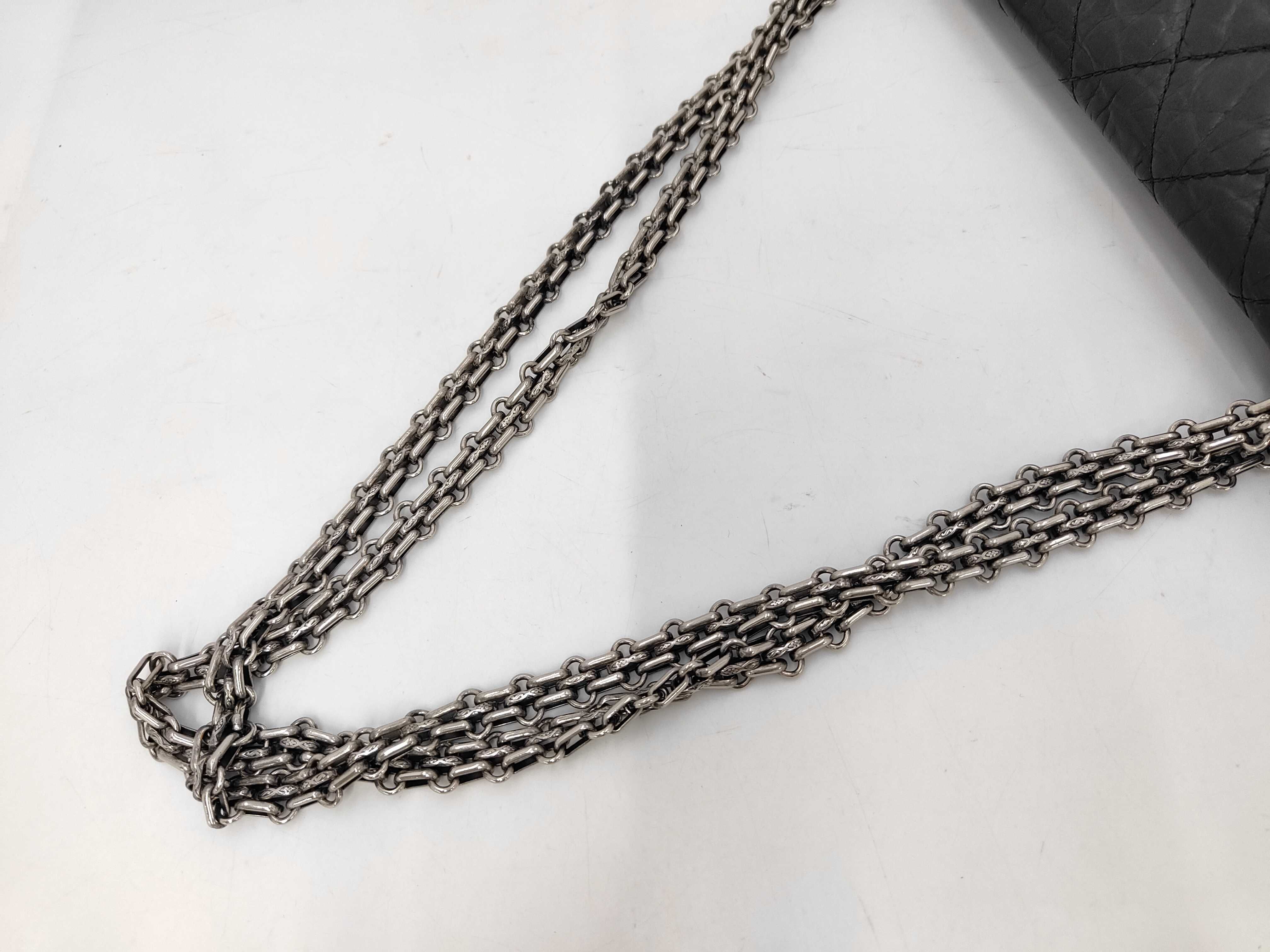 2.55 Double Chain Shoulder Bag, Black — view 3
