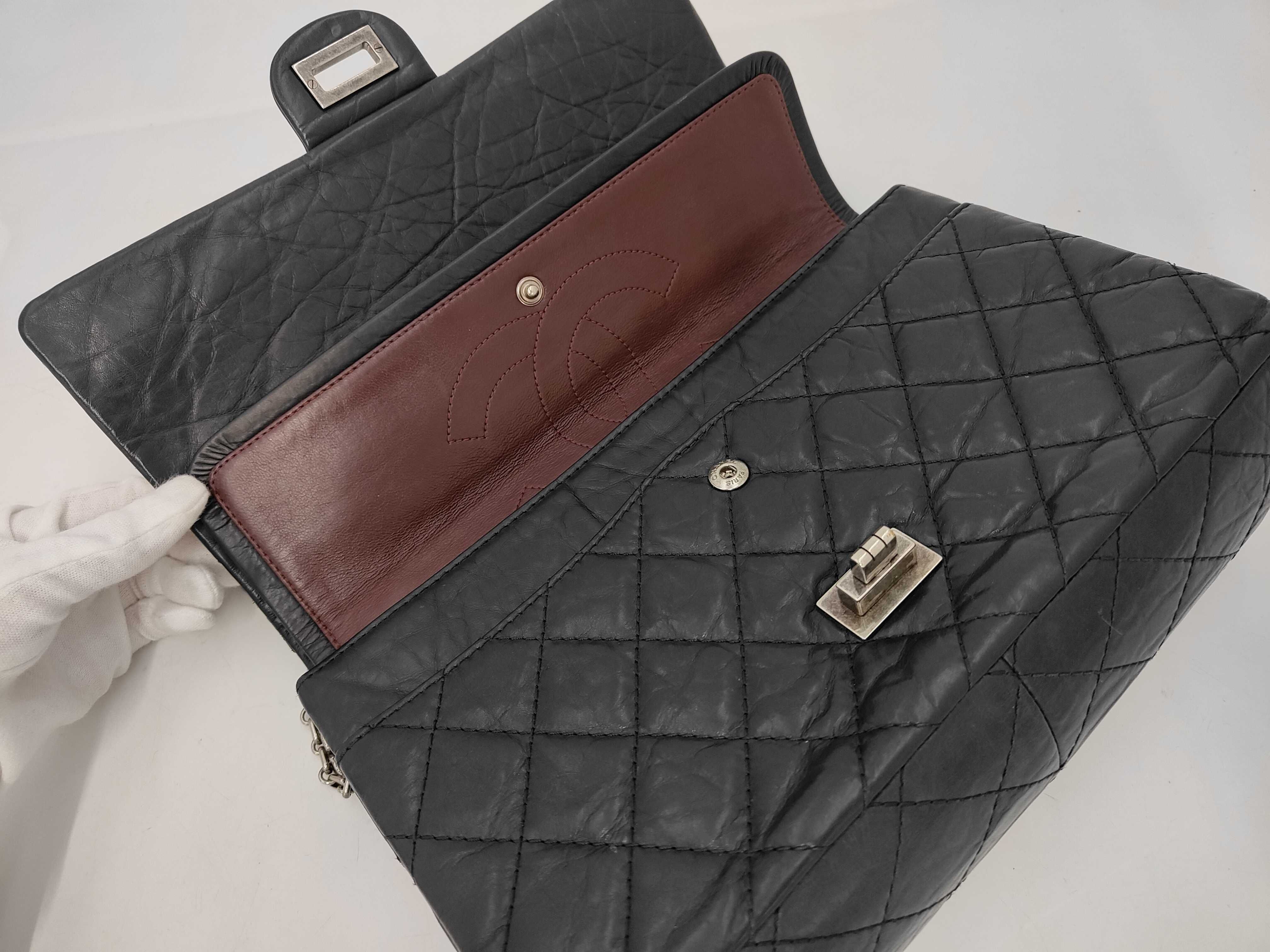 2.55 Double Chain Shoulder Bag, Black — view 7