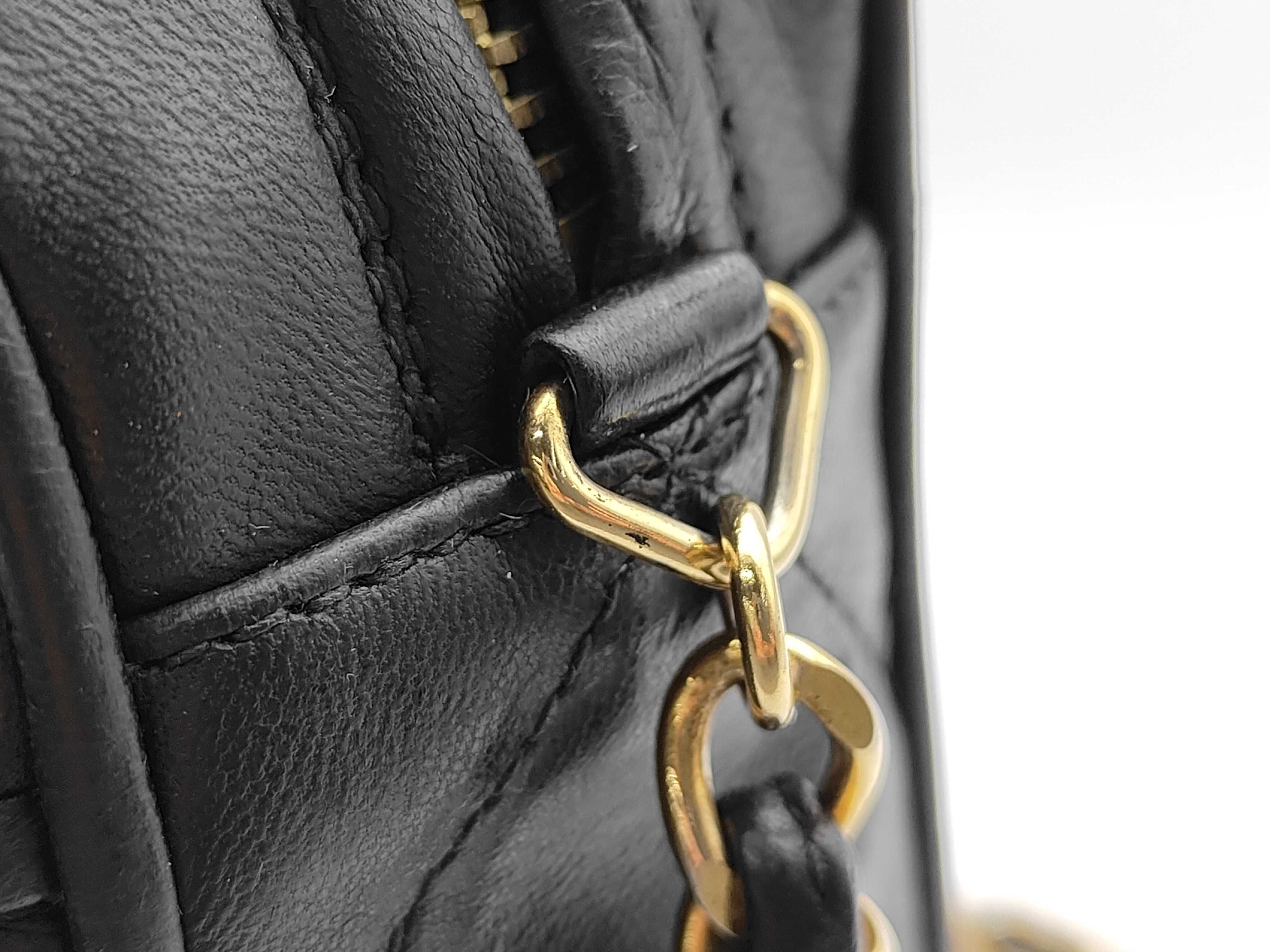 Matelassé Fringe Lambskin Chain Shoulder Bag, Black, Item No. 1 — view 5