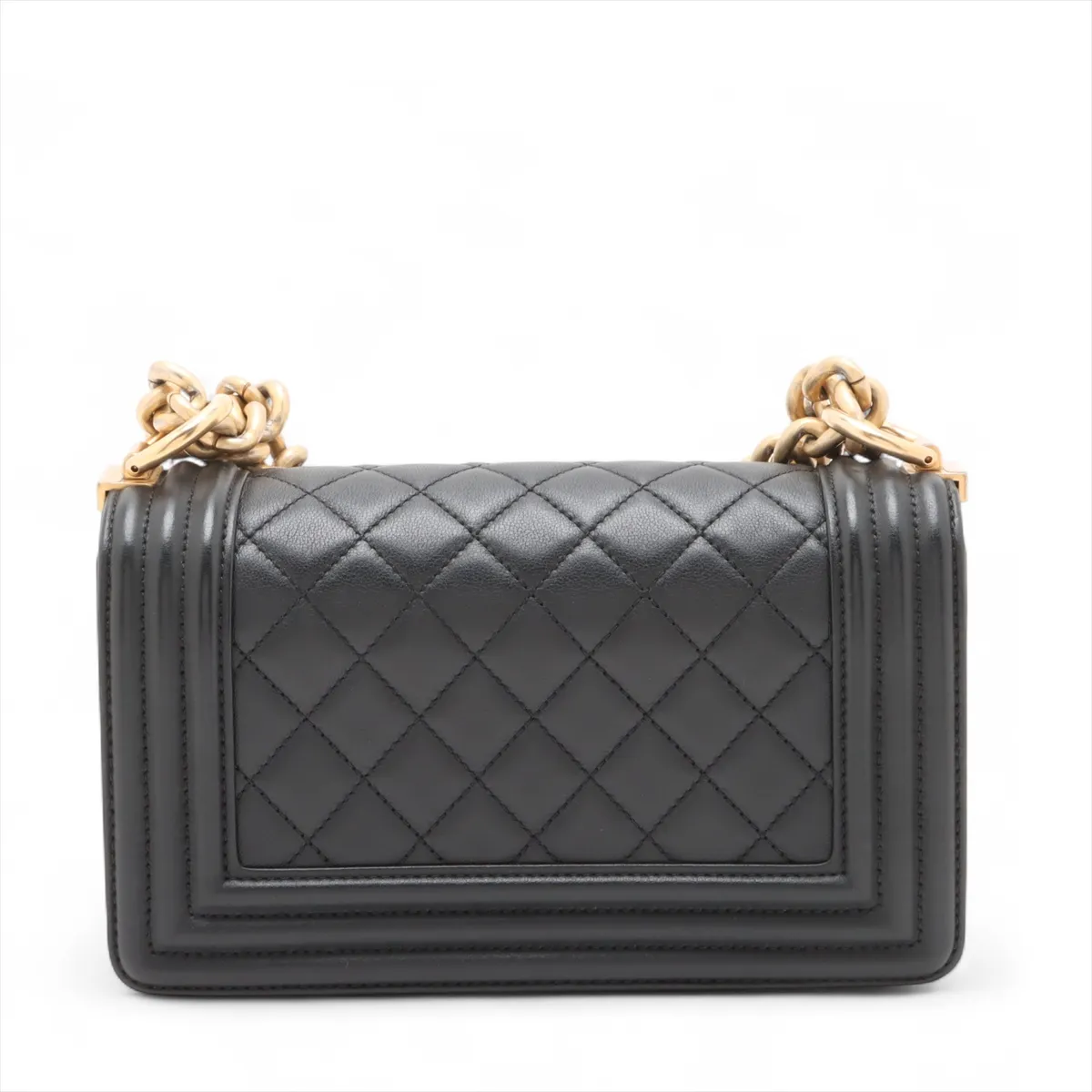 Boy Chanel 20 Small Lambskin Chain Shoulder Bag Black Gold Hardware 30155081 30s A67085 — view 2