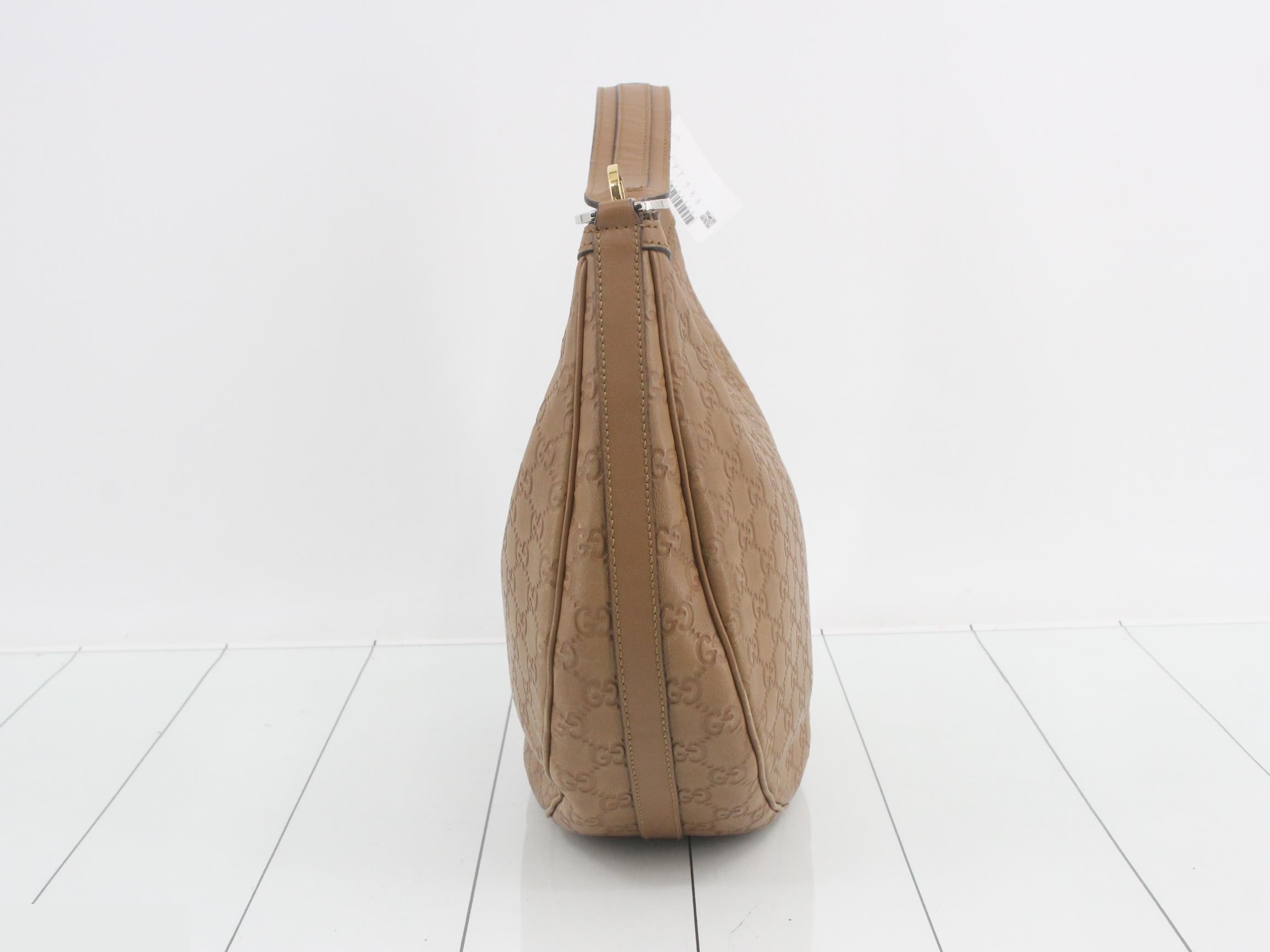 GG Twins Leather One-Shoulder Bag, Light Brown — view 4