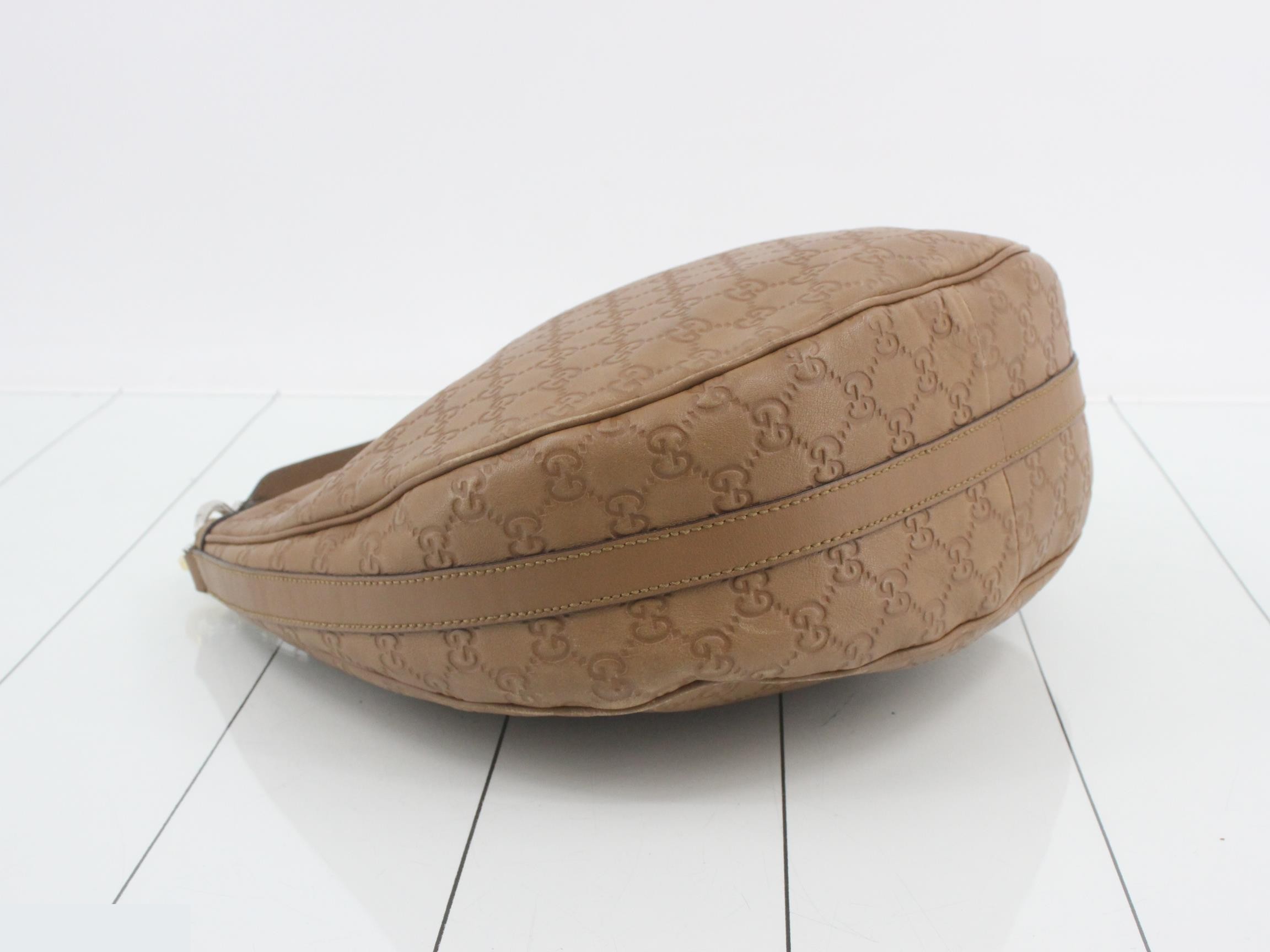 GG Twins Leather One-Shoulder Bag, Light Brown — view 5