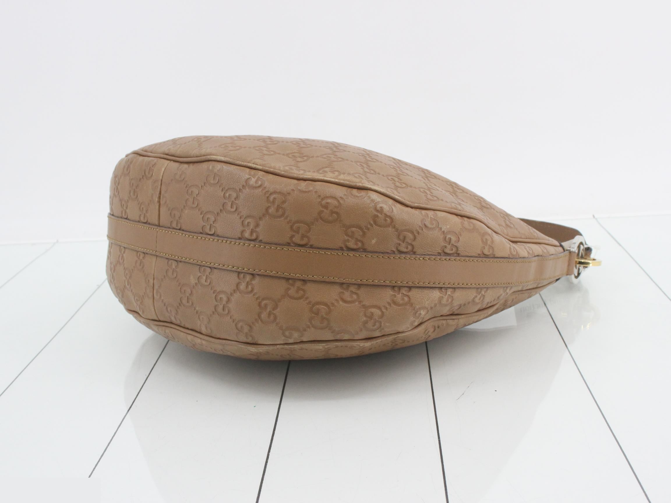 GG Twins Leather One-Shoulder Bag, Light Brown — view 6