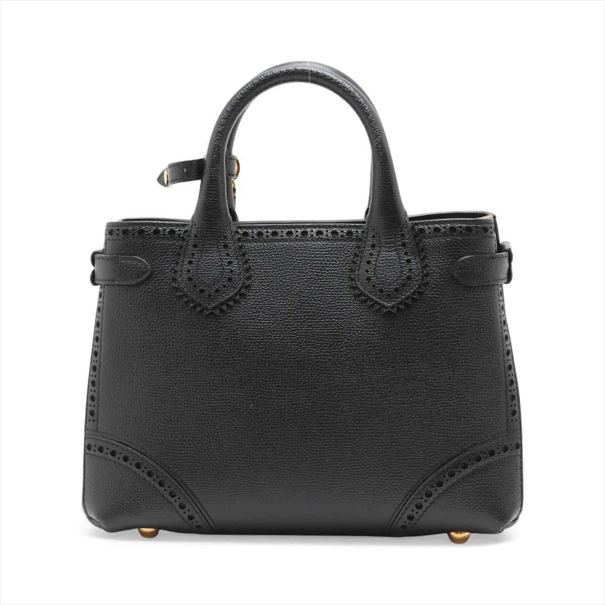 Nova Check Small Banner Leather 2WAY Handbag Black — view 2