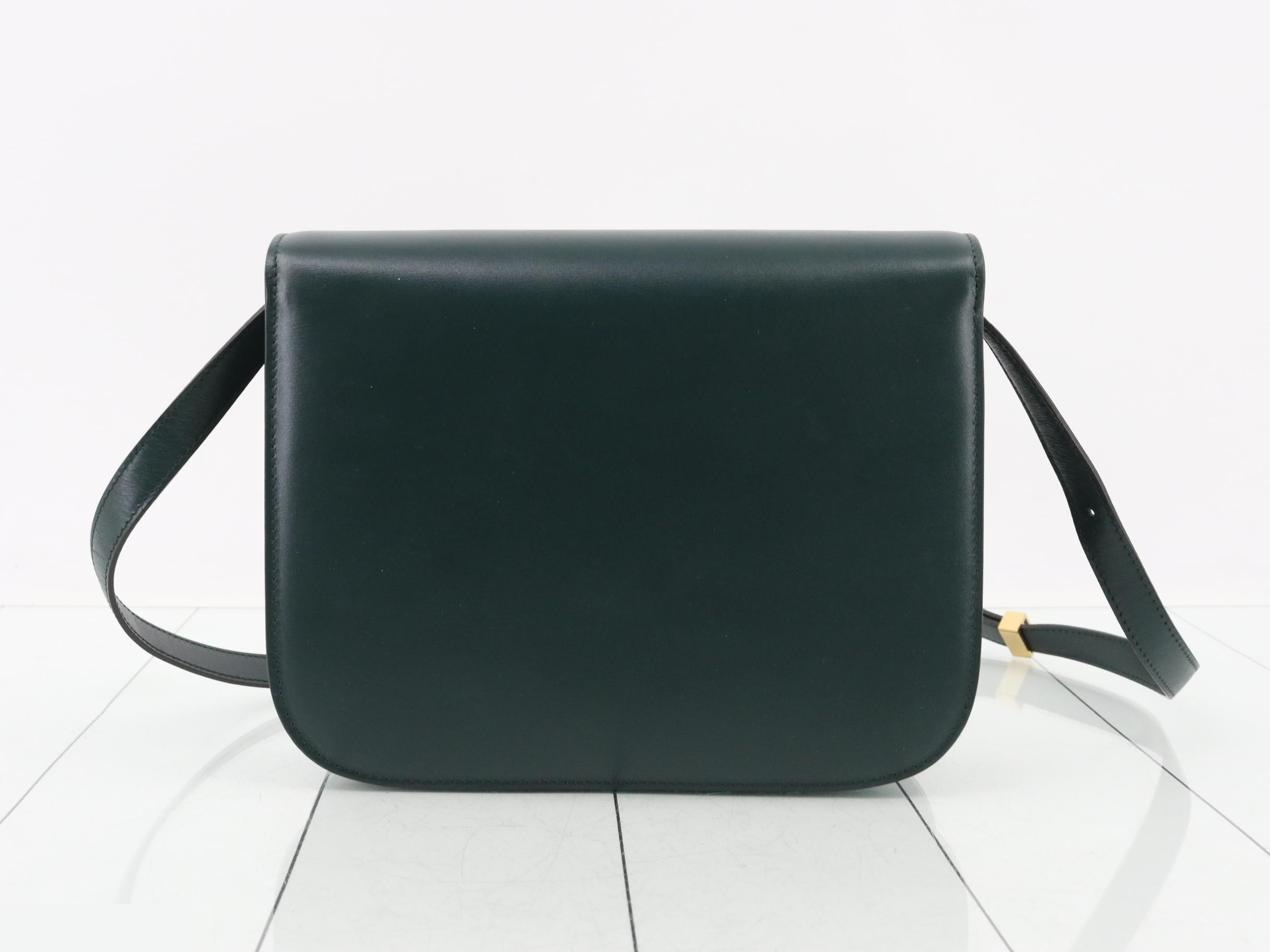 Classic Box Calf Leather Shoulder Bag (Green) — view 2