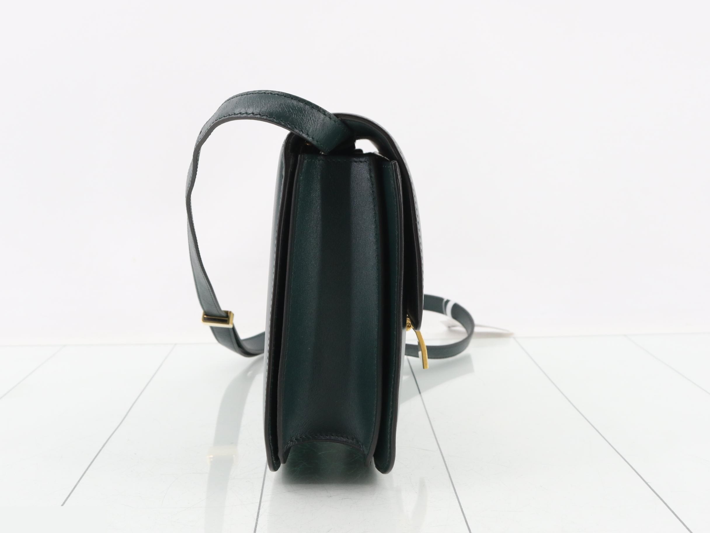 Classic Box Calf Leather Shoulder Bag (Green) — view 4
