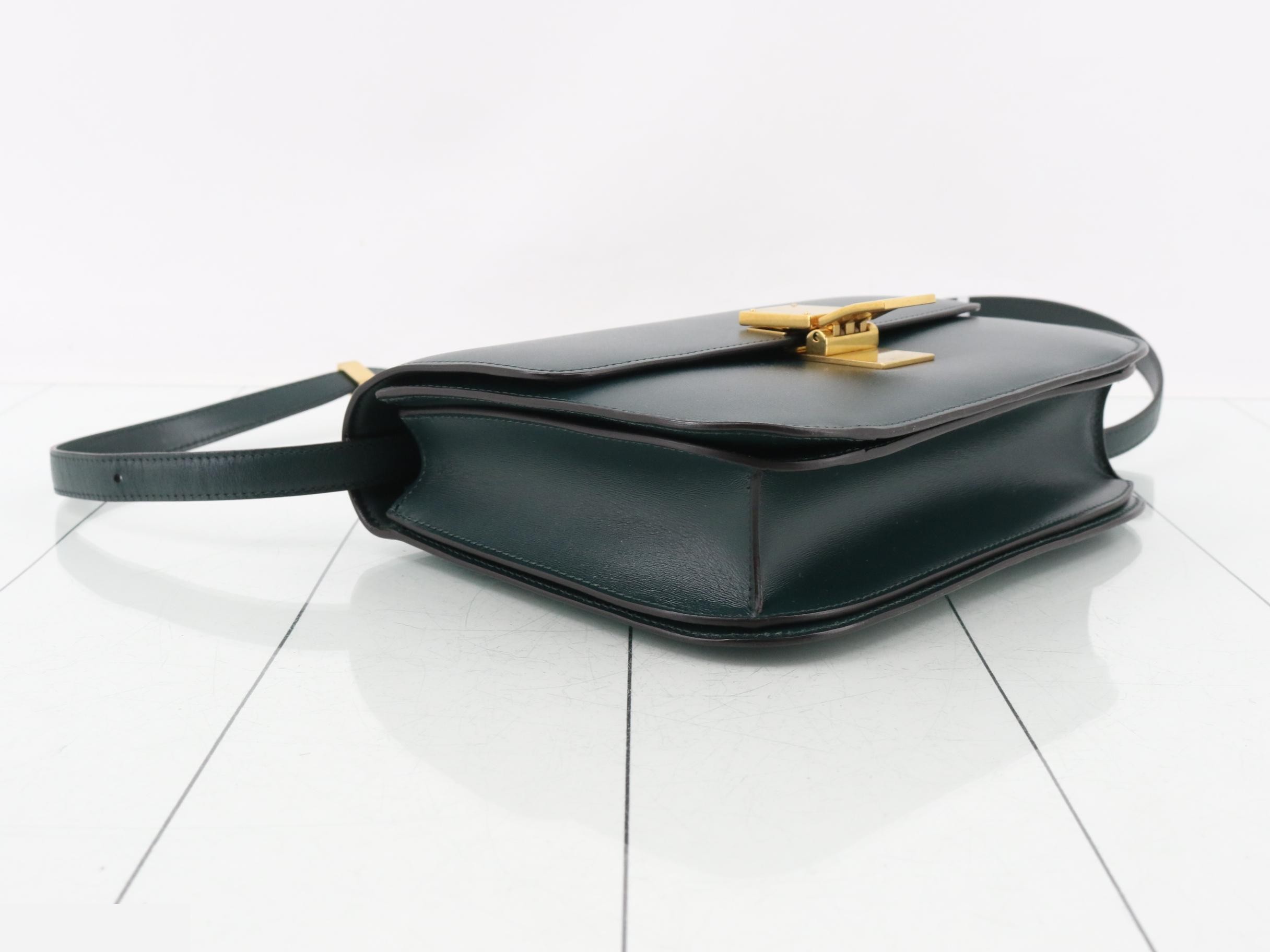 Classic Box Calf Leather Shoulder Bag (Green) — view 5