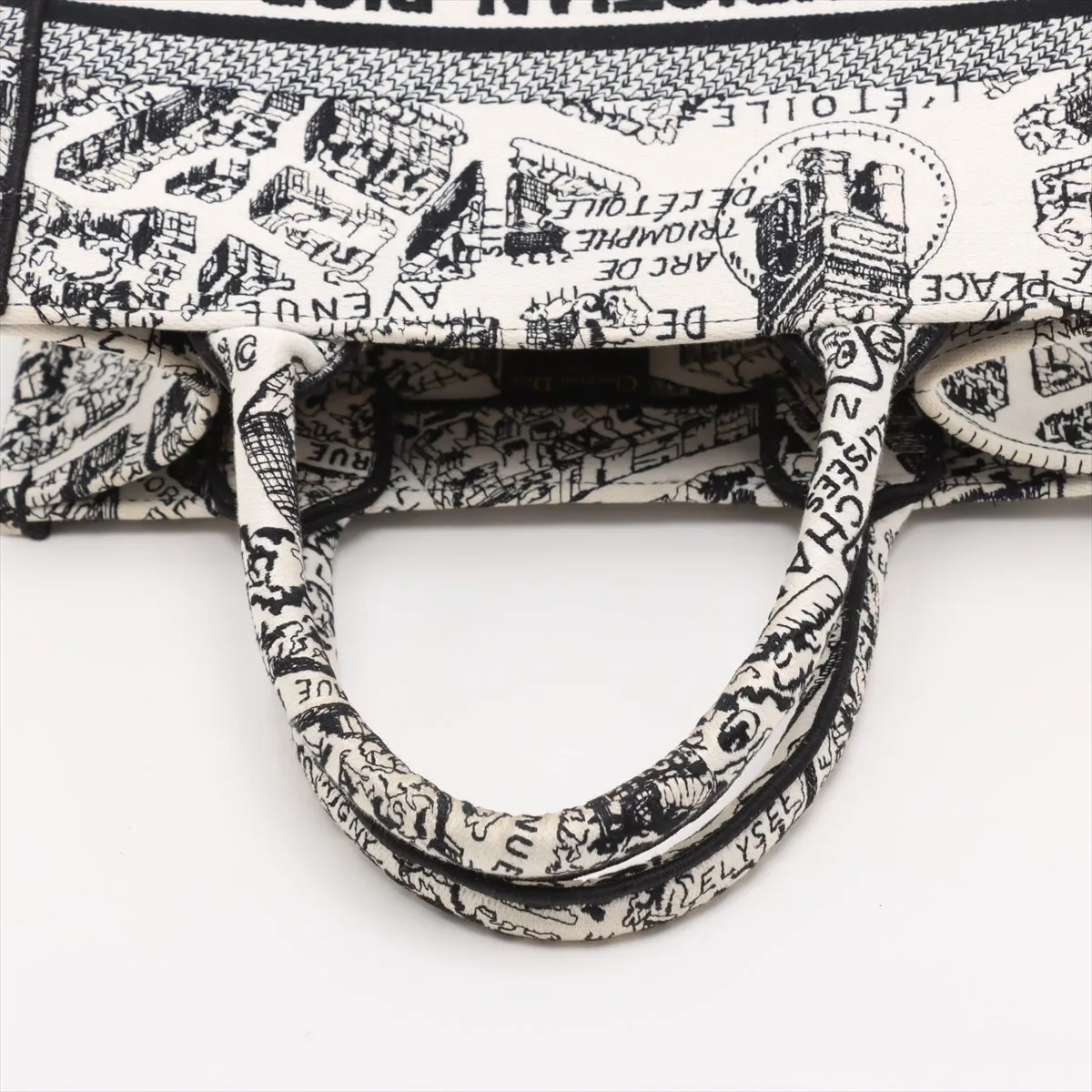 Book Tote Small Canvas Handbag White x Black — view 5