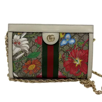 Ophidia Sherry Line Floral Shoulder Bag