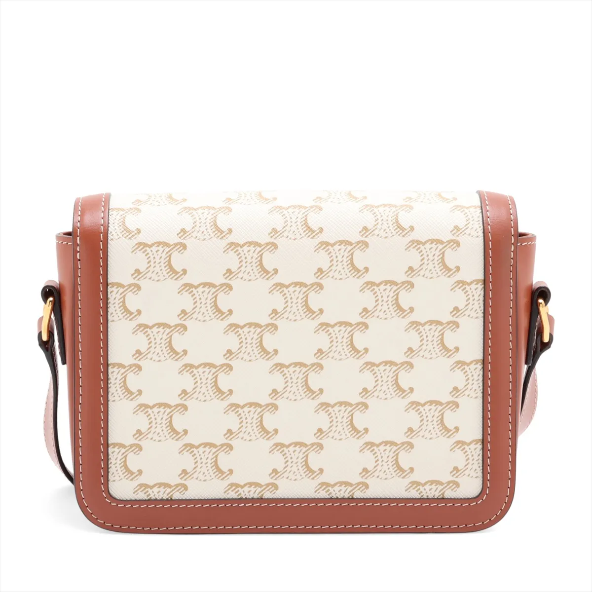 Triomphe Teen PVC Shoulder Bag, Beige x Brown — view 2
